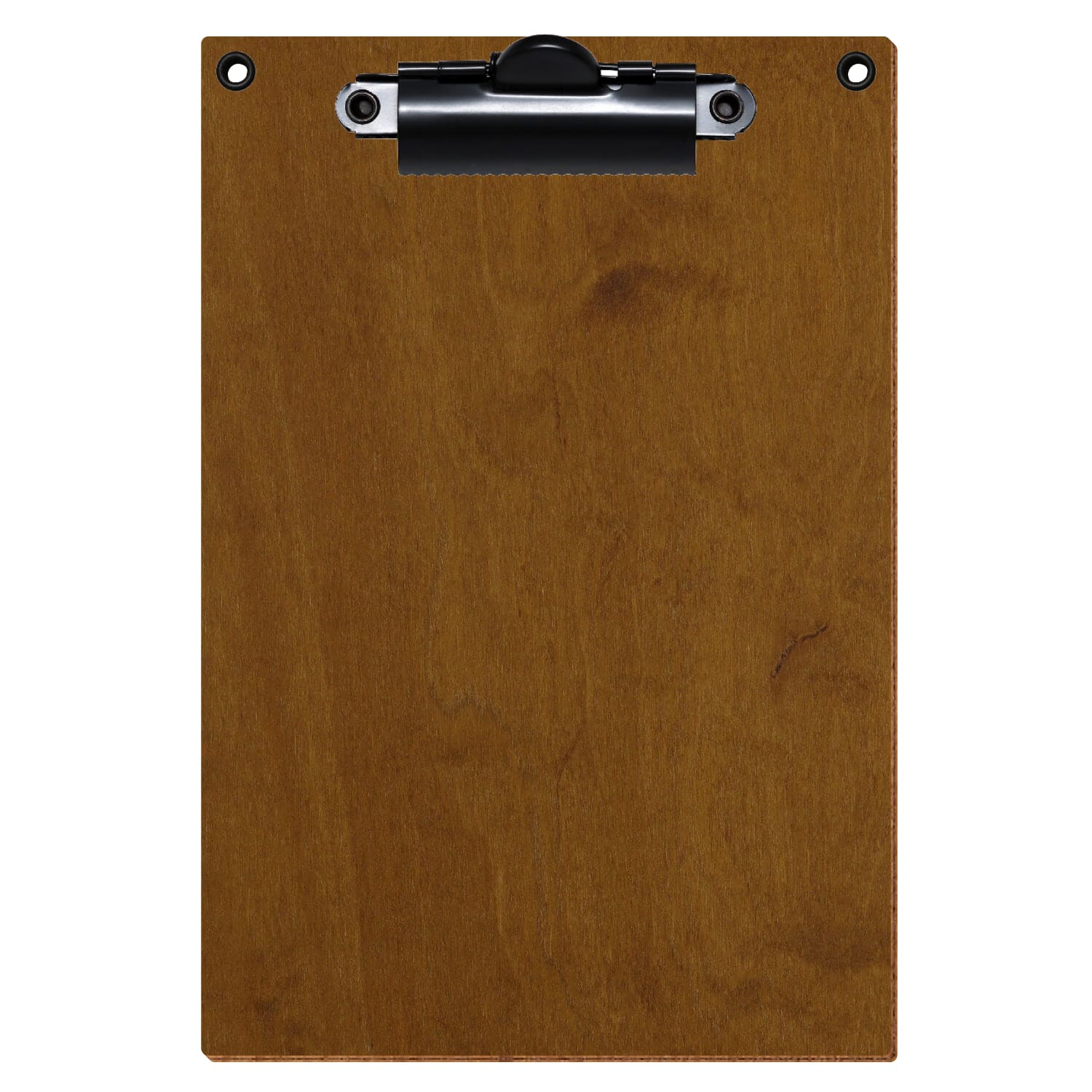 Klemmbrett Standardform Teak mit 2 Ösen A6 hochkant Zahnklemme schwarz