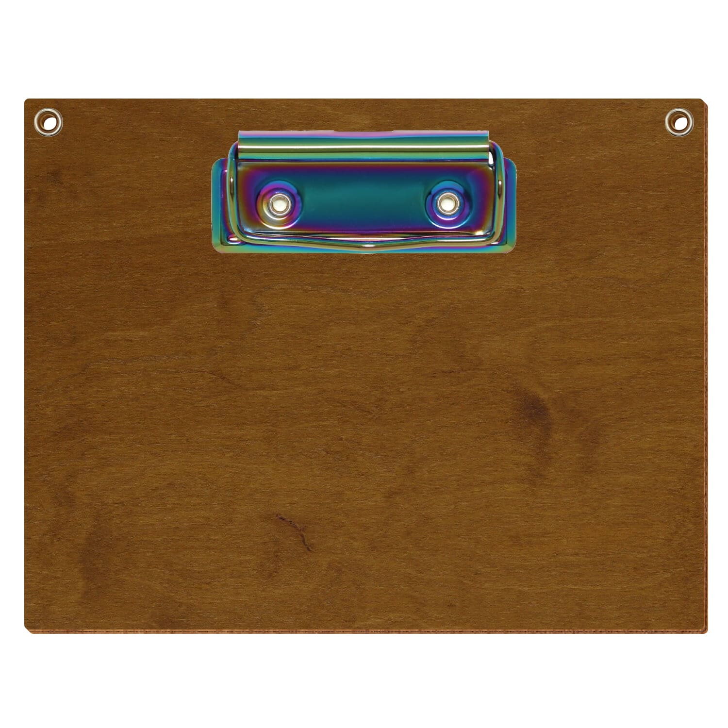Klemmbrett Standardform Teak mit 2 Ösen A6 querkant Bügelklemme Regenbogen