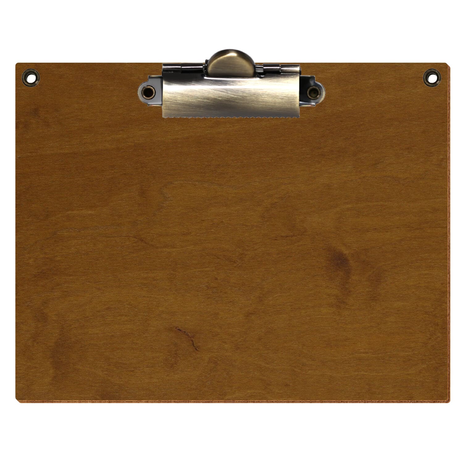 Klemmbrett Standardform Teak mit 2 Ösen A6 querkant Zahnklemme antik