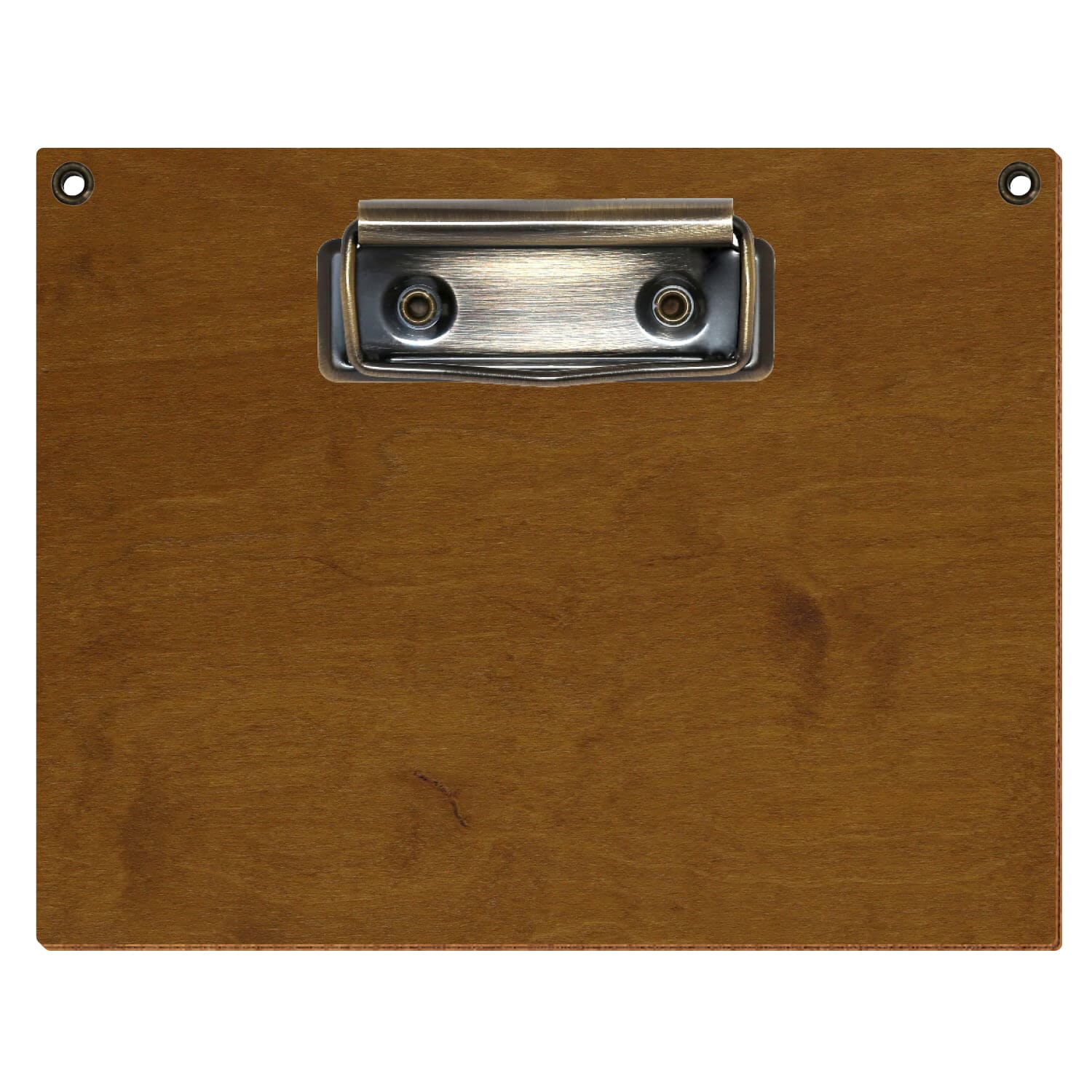 Klemmbrett Standardform Teak mit 2 Ösen A6 querkant Bügelklemme antik