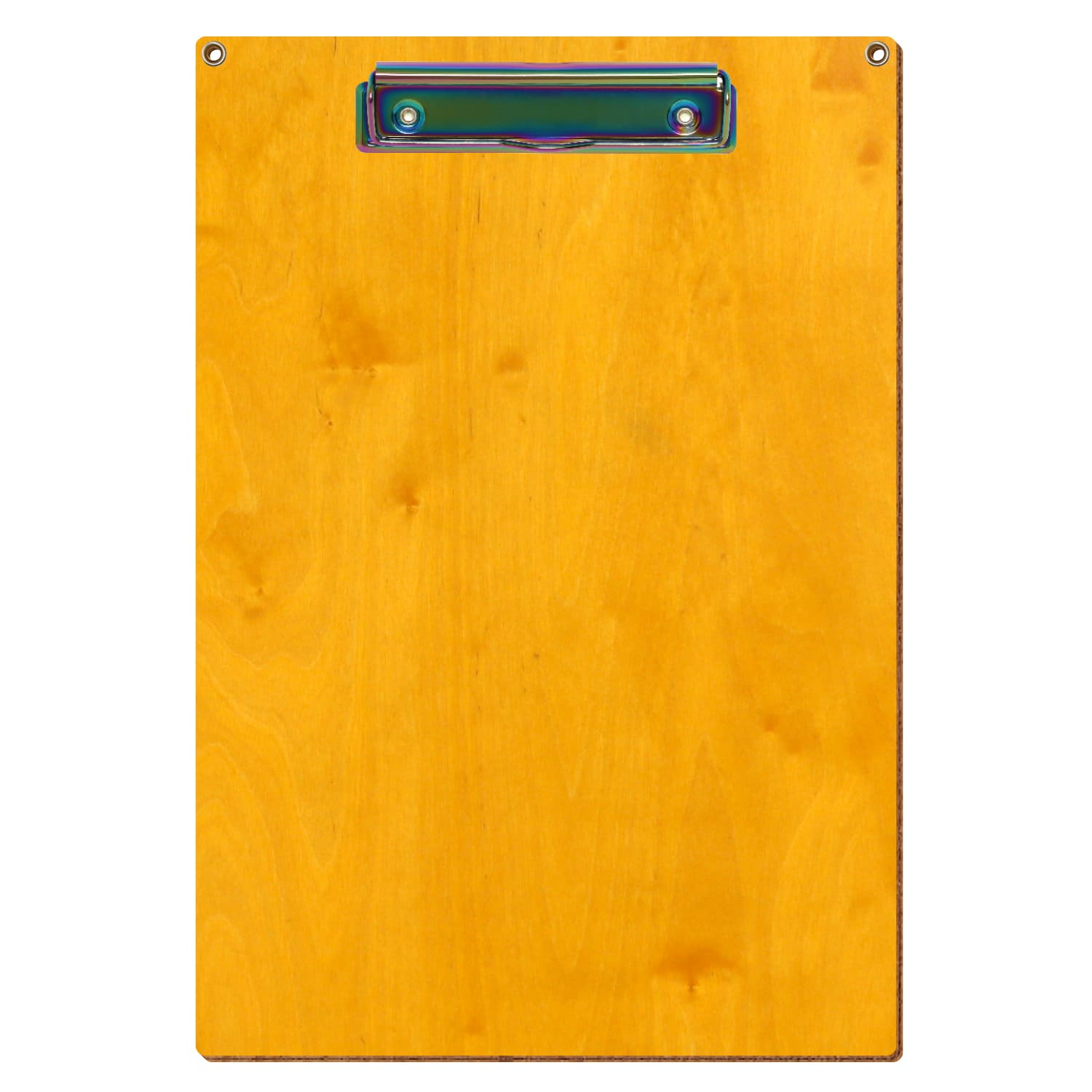 Klemmbrett Standardform Zitronengelb mit 2 Ösen A4 hochkant Bügelklemme Regenbogen