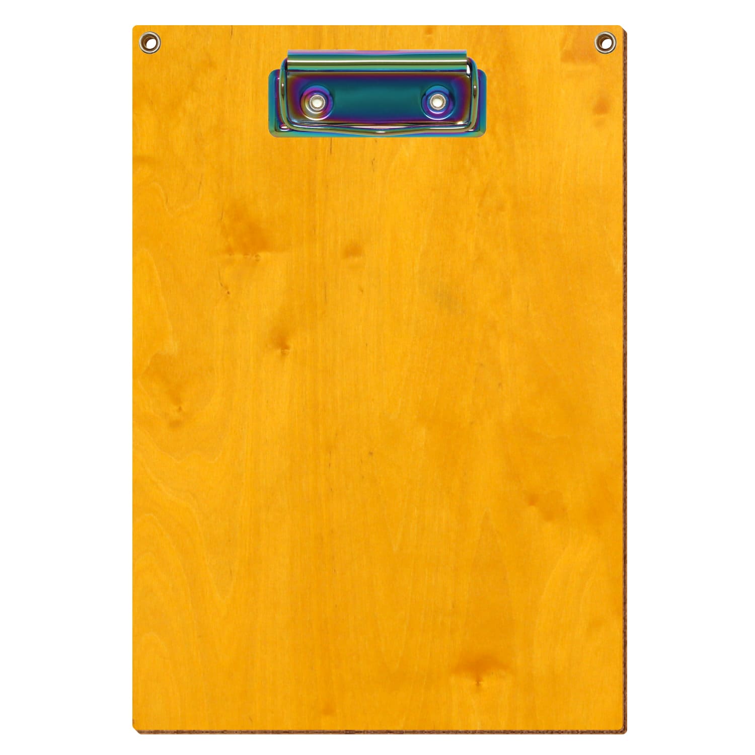 Klemmbrett Standardform Zitronengelb mit 2 Ösen A5 hochkant Bügelklemme Regenbogen