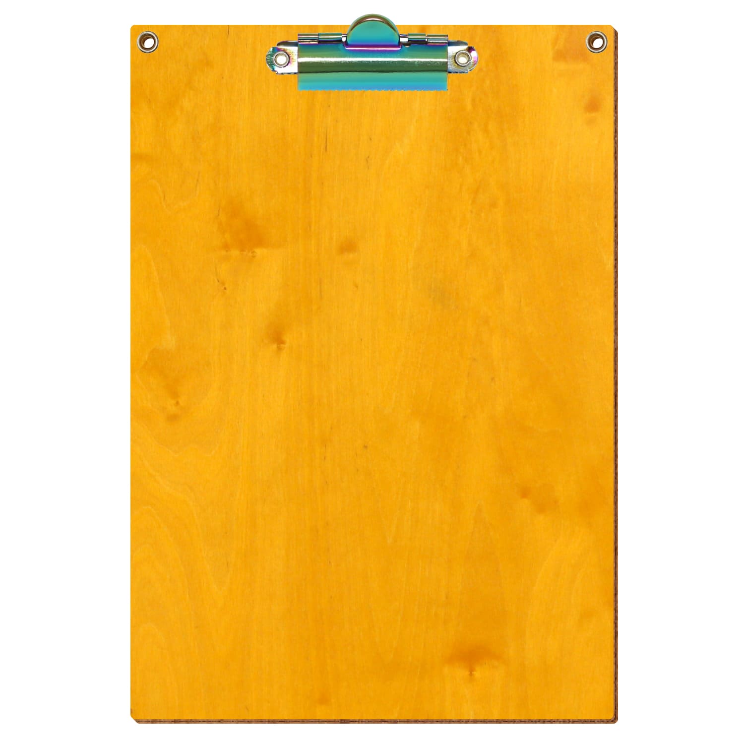 Klemmbrett Standardform Zitronengelb mit 2 Ösen A5 hochkant Zahnklemme Regenbogen