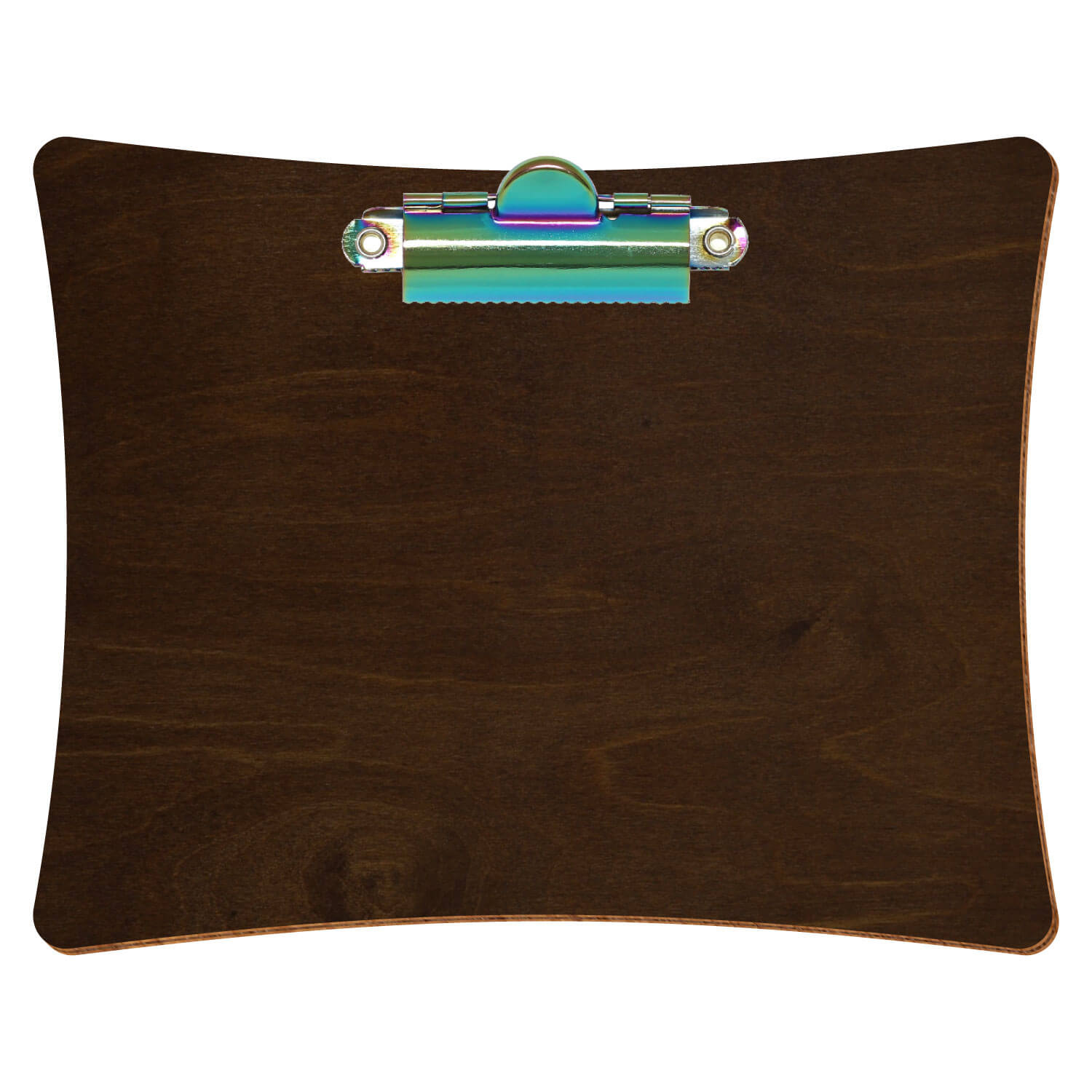 Klemmbrett konkav Kastanie A6 querkant Zahnklemme Regenbogen