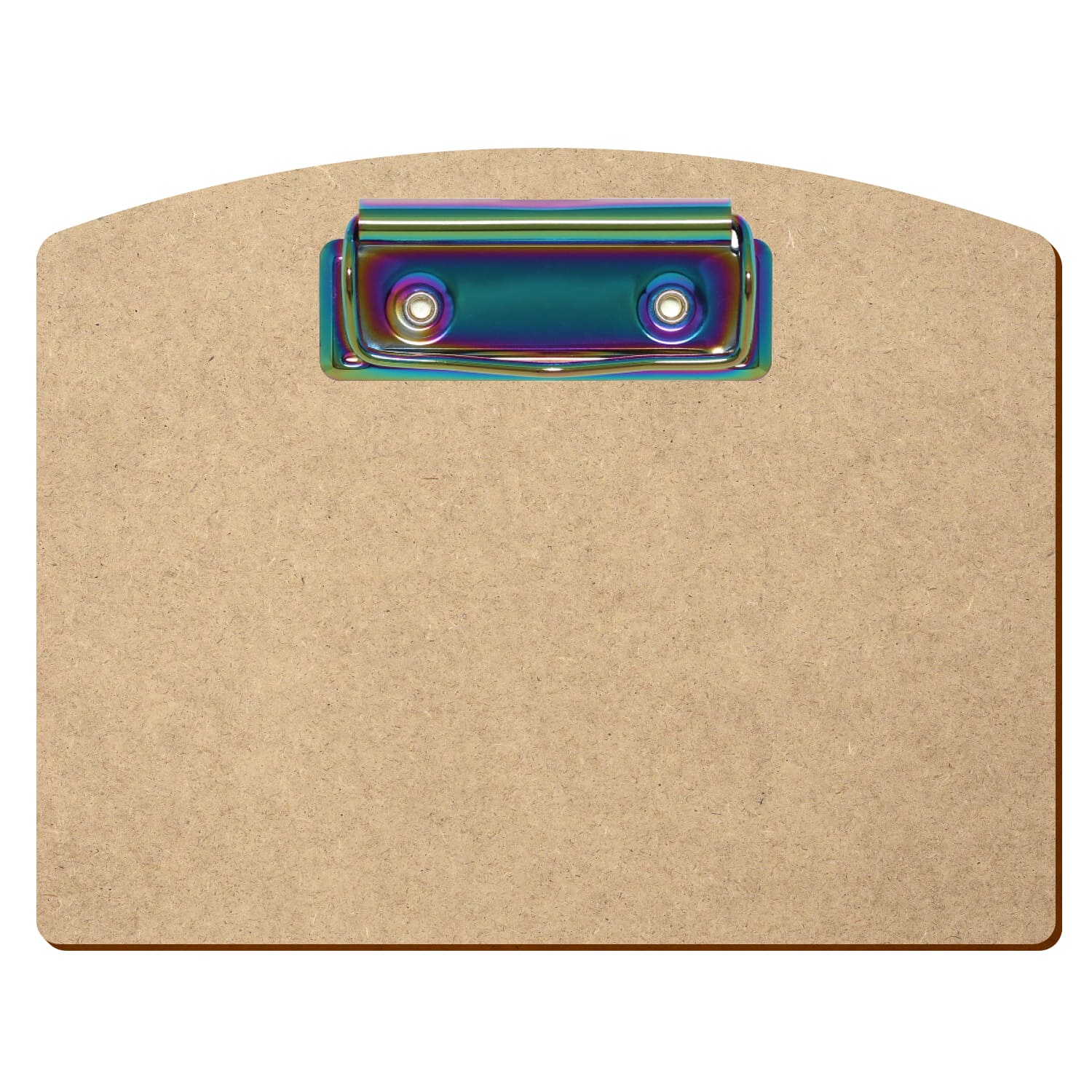 Klemmbrett Segmentform HDF A6 querkant Bügelklemme Regenbogen