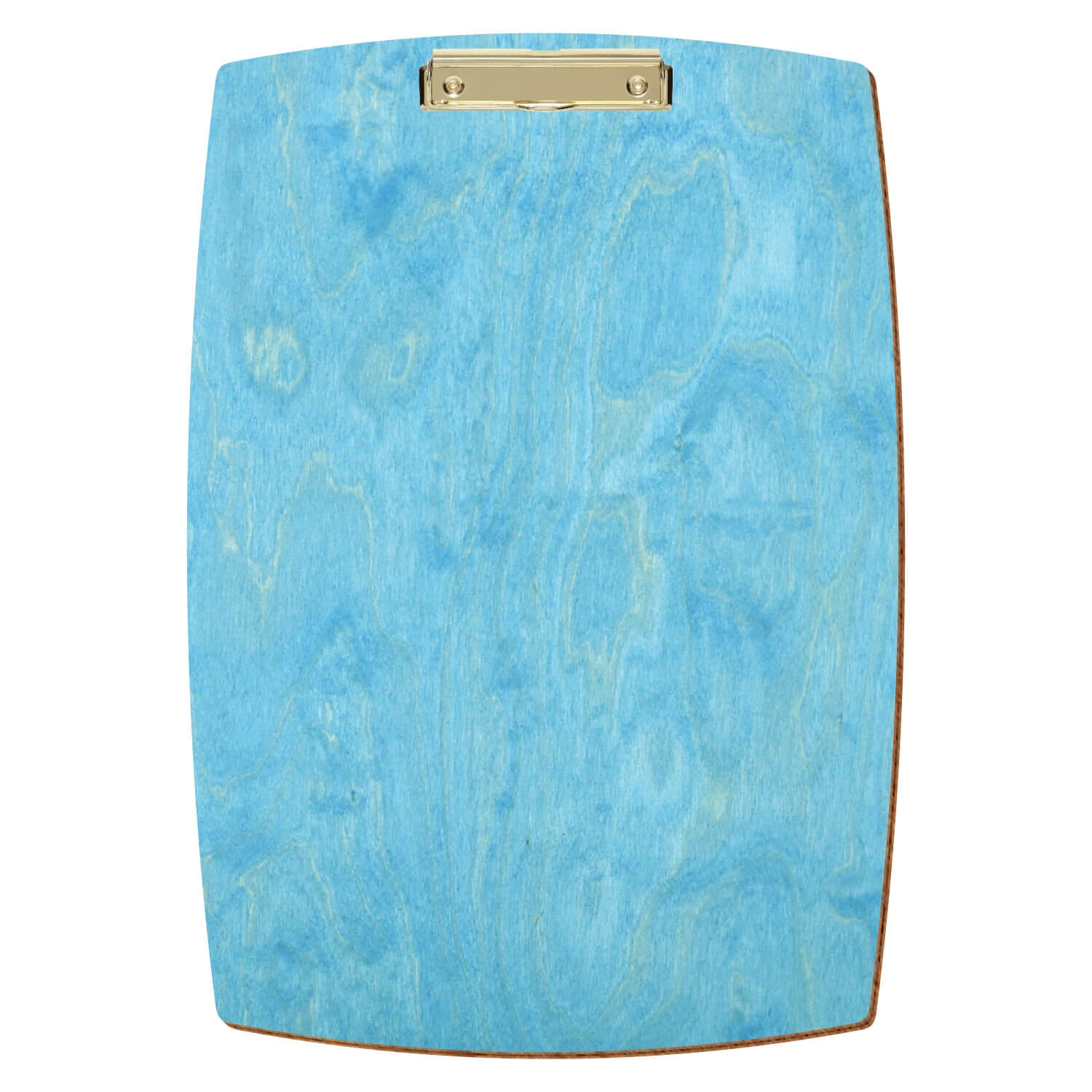 Bütic Holz-Klemmbrett konvex in der Farbe Hellblau in A3 hochkant mit goldener Bügelklemme