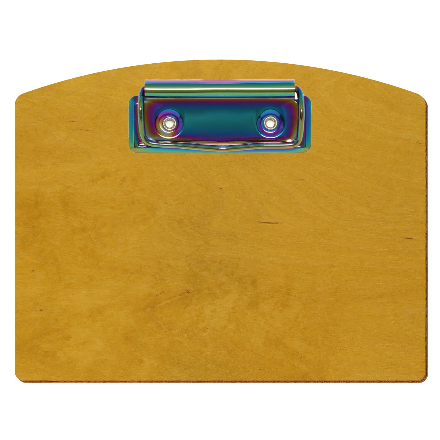 Klemmbrett Segmentform Eiche hell A6 querkant Bügelklemme Regenbogen