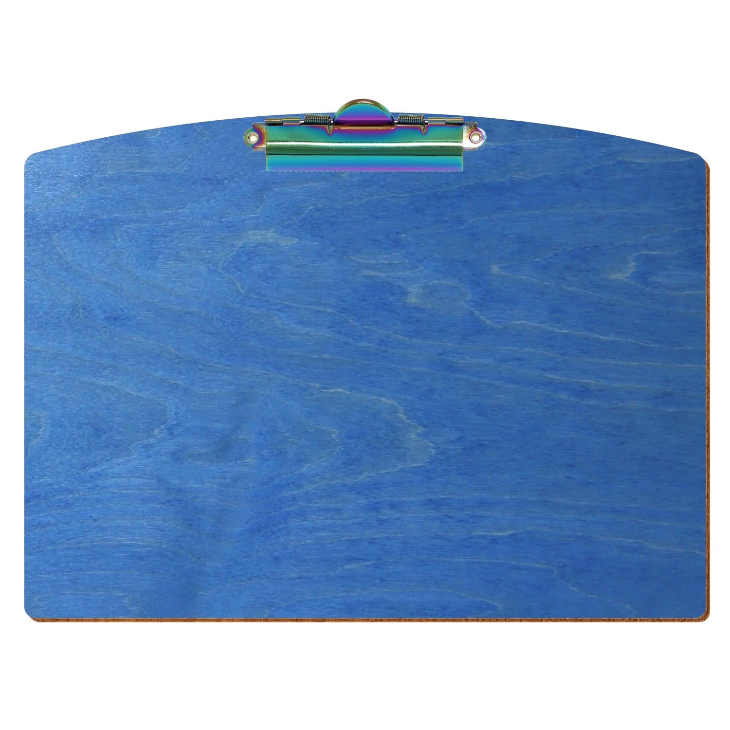 Klemmbrett Segmentform Kornblumenblau A4 querkant Zahnklemme Regenbogen