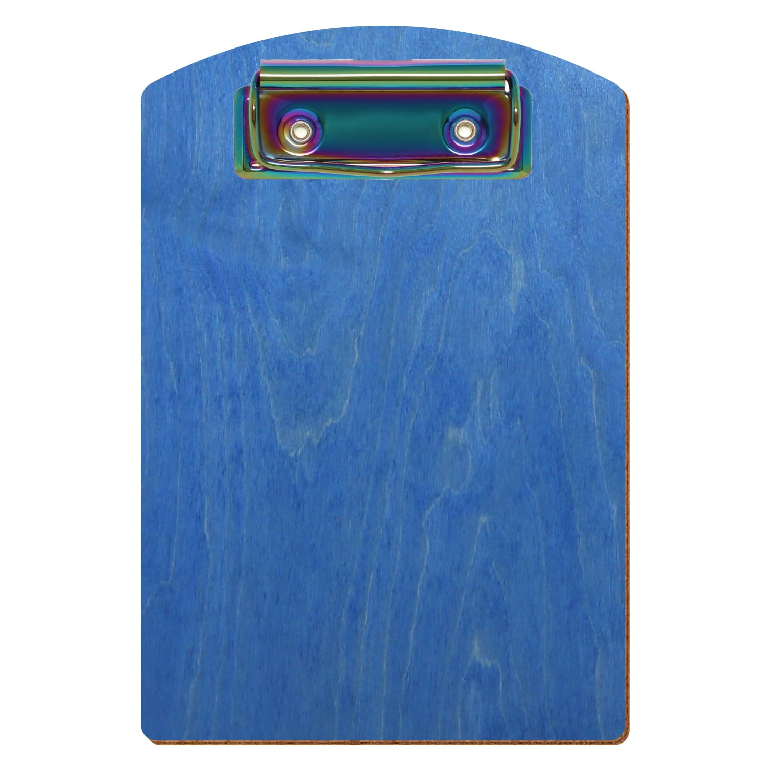 Klemmbrett Segmentform Kornblumenblau A6 hochkant Bügelklemme Regenbogen