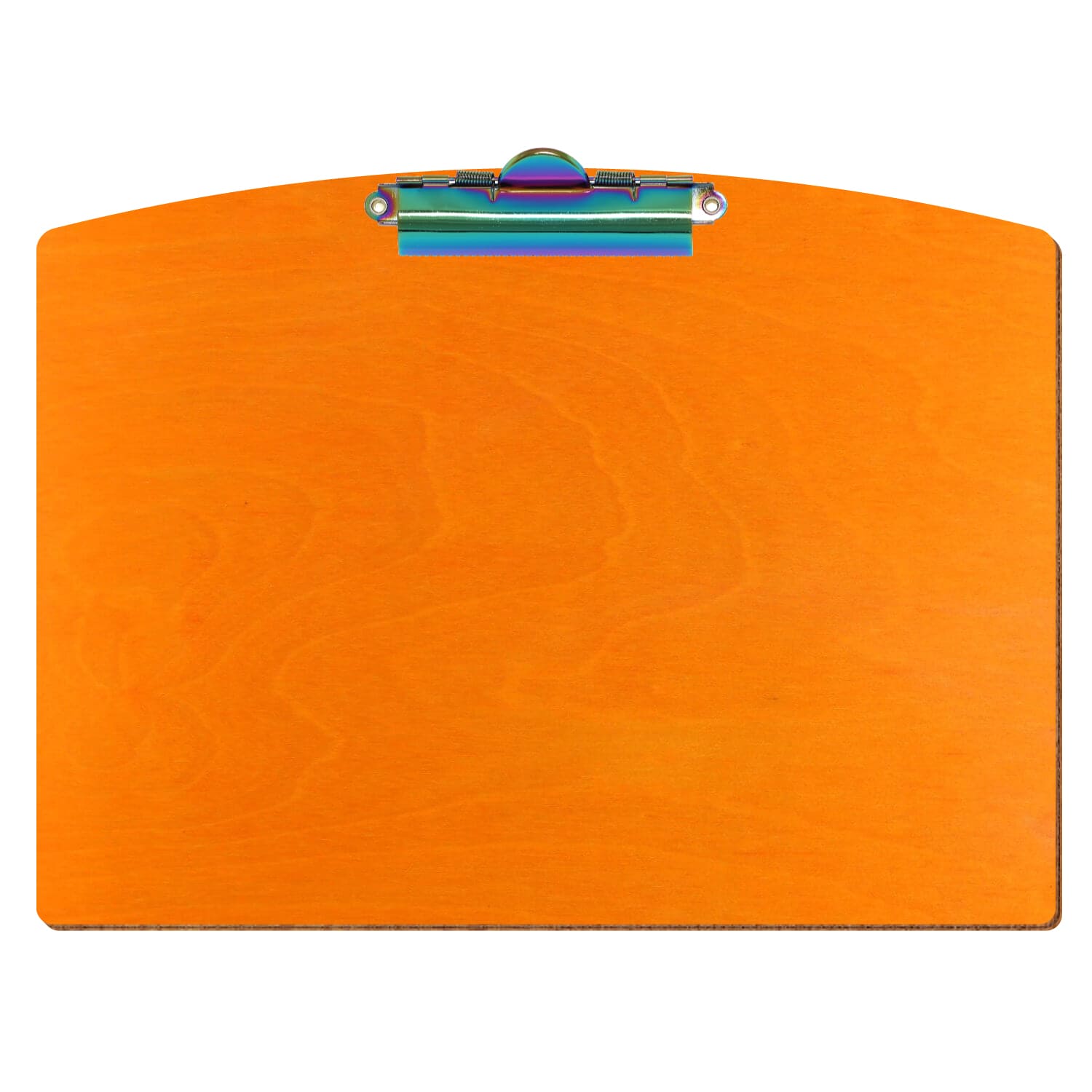 Klemmbrett Segmentform Orange A4 querkant Zahnklemme Regenbogen