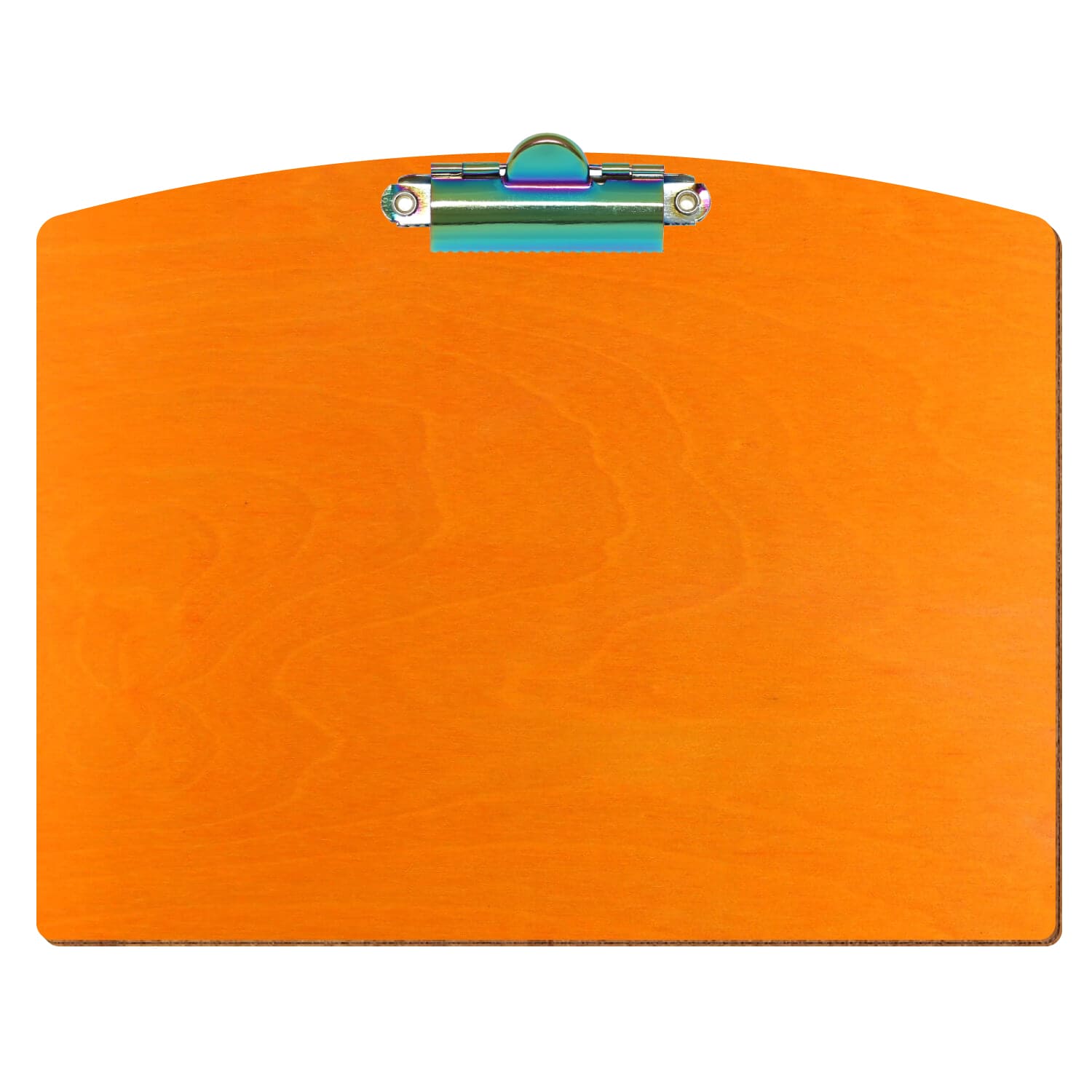 Klemmbrett Segmentform Orange A5 querkant Zahnklemme Regenbogen