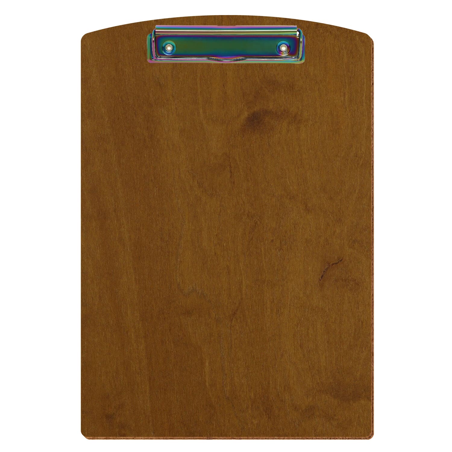 Klemmbrett Segmentform Teak A4 hochkant Bügelklemme Regenbogen