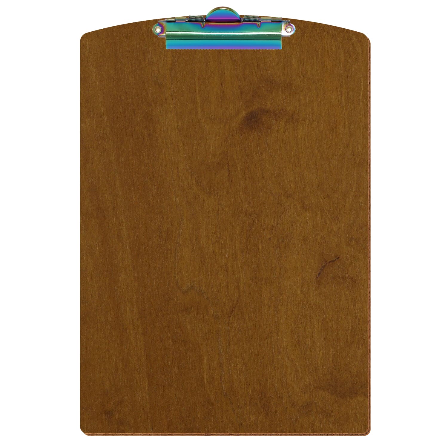 Klemmbrett Segmentform Teak A4 hochkant Zahnklemme Regenbogen