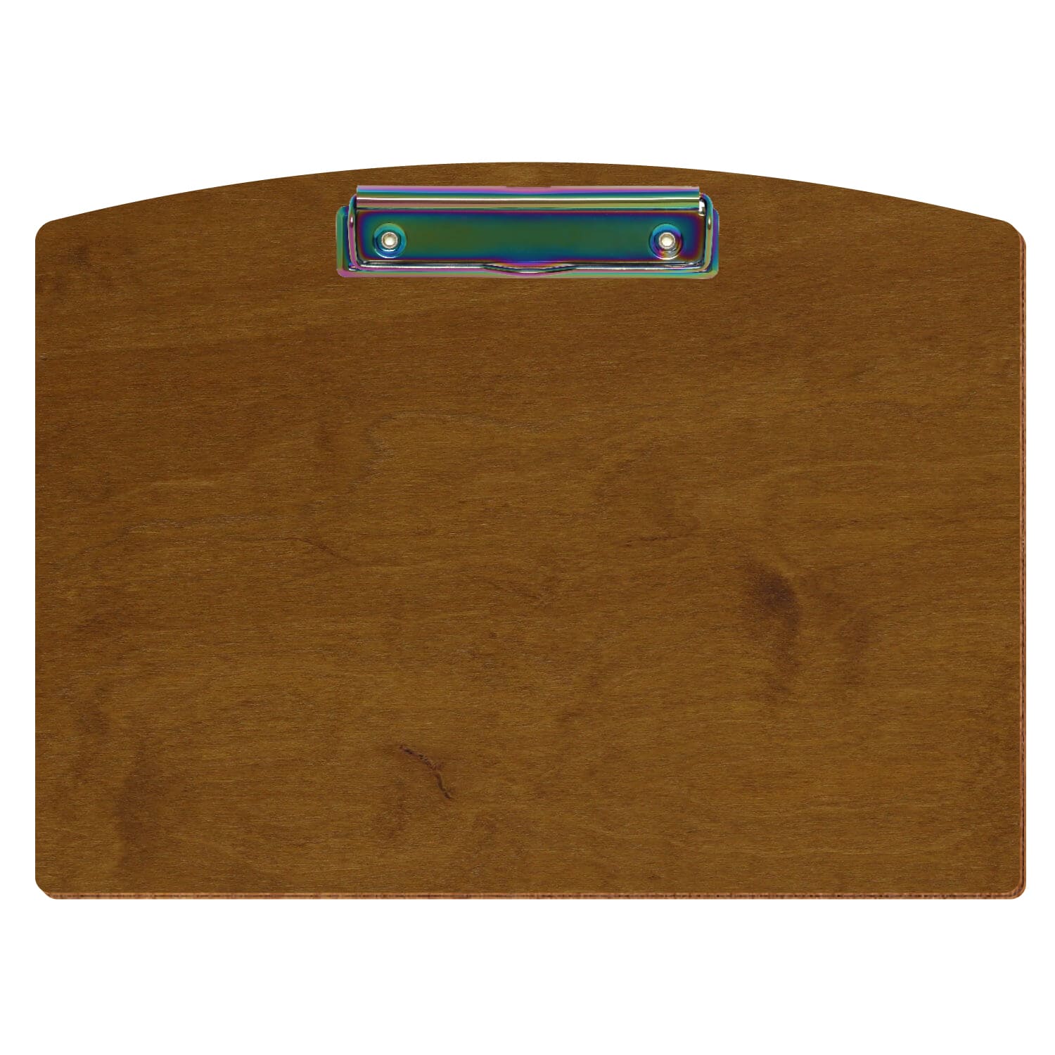 Klemmbrett Segmentform Teak A4 querkant Bügelklemme Regenbogen
