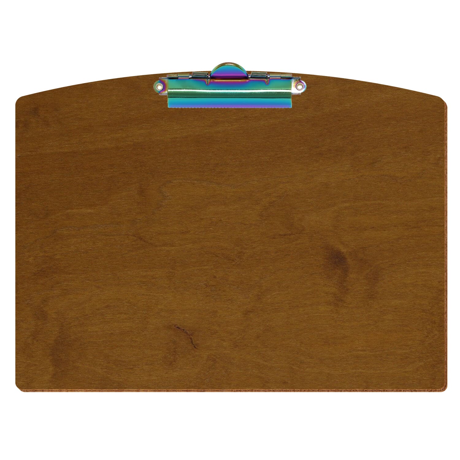 Klemmbrett Segmentform Teak A4 querkant Zahnklemme Regenbogen