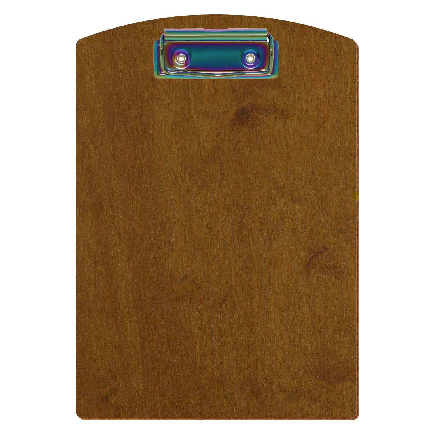 Klemmbrett Segmentform Teak A5 hochkant Bügelklemme Regenbogen