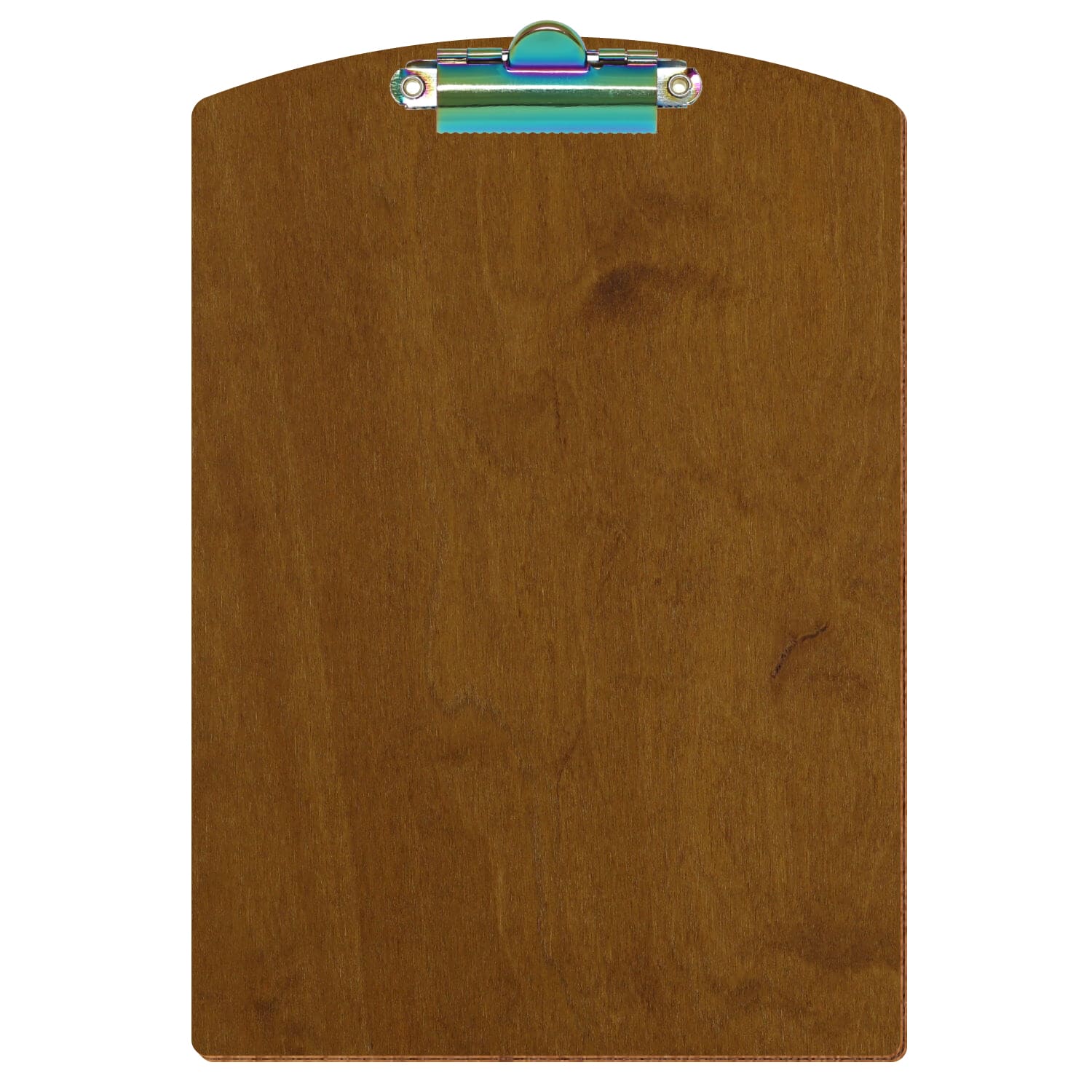 Klemmbrett Segmentform Teak A5 hochkant Zahnklemme Regenbogen