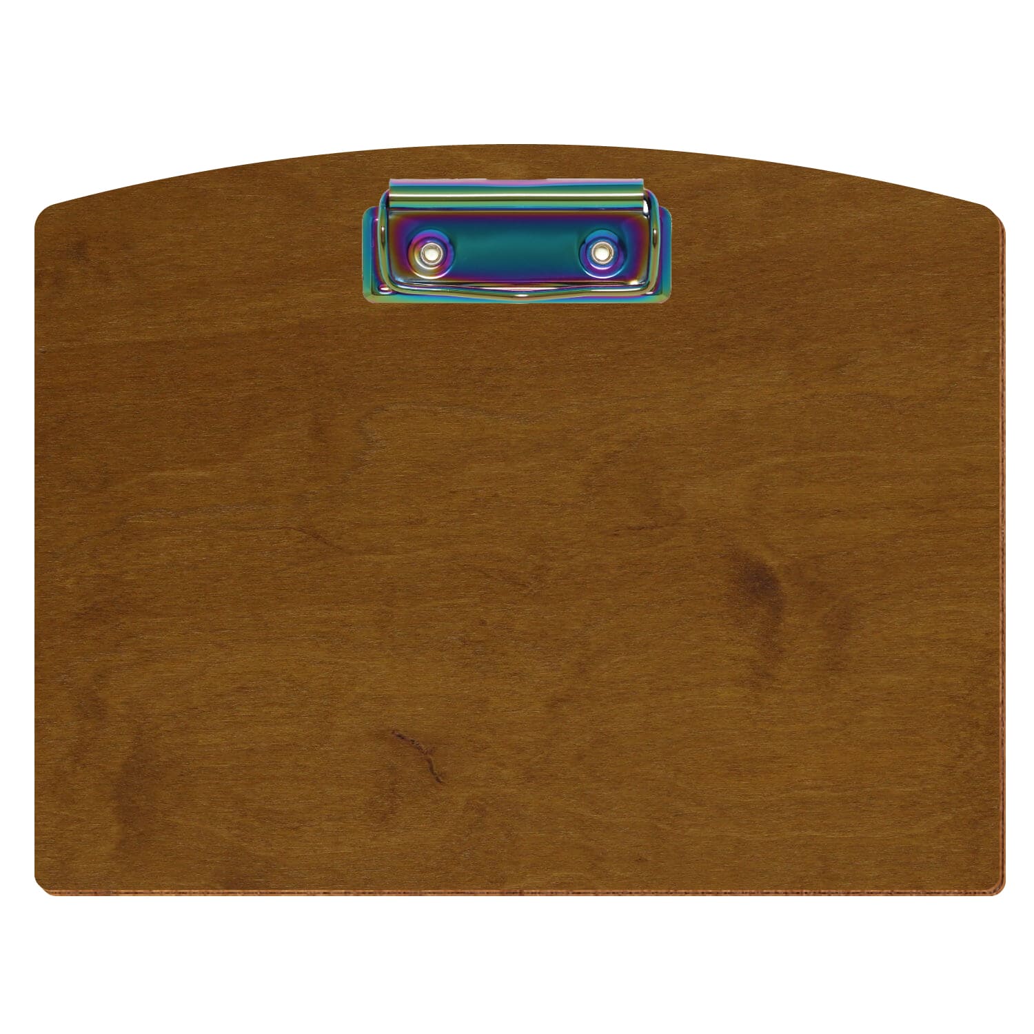 Klemmbrett Segmentform Teak A5 querkant Bügelklemme Regenbogen