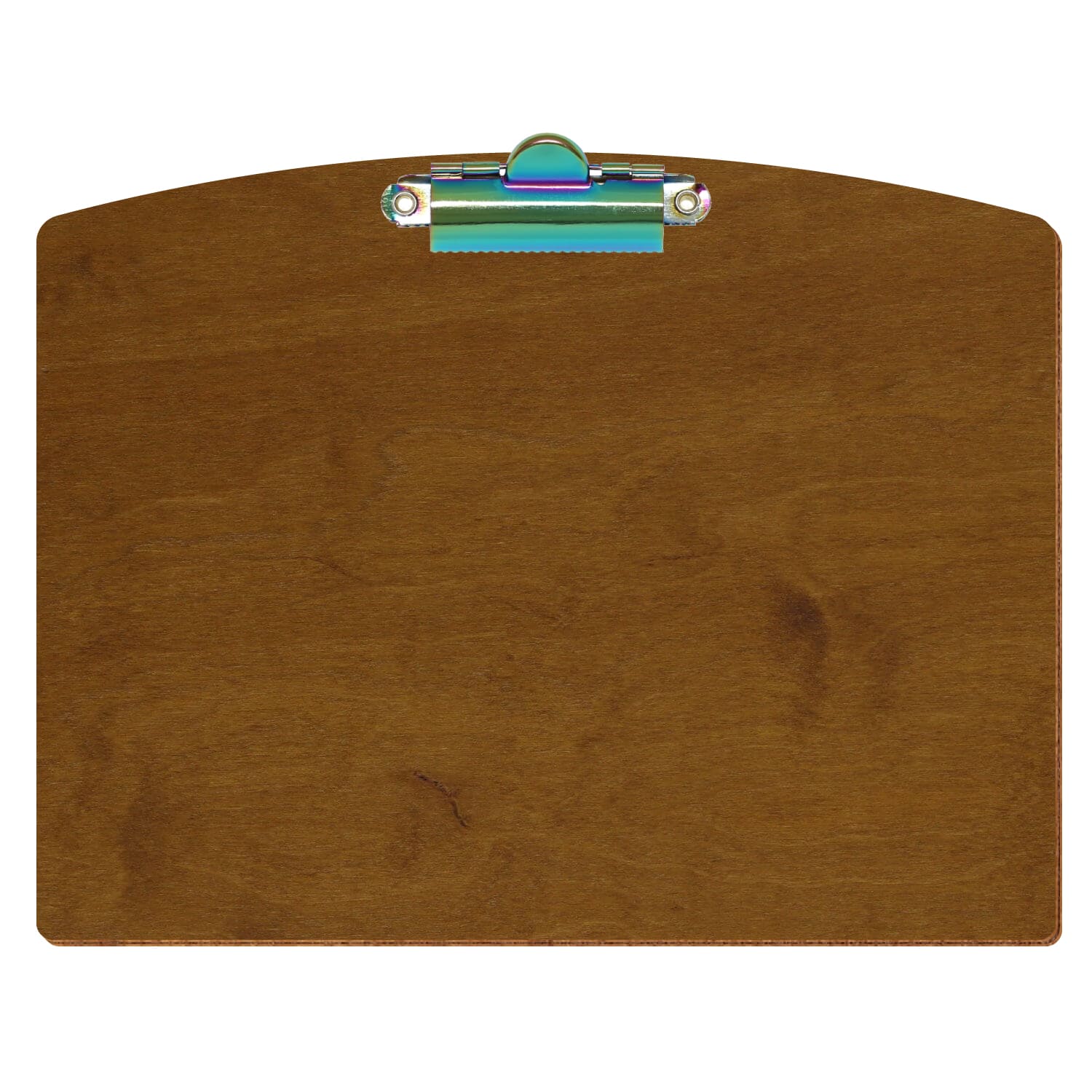 Klemmbrett Segmentform Teak A5 querkant Zahnklemme Regenbogen