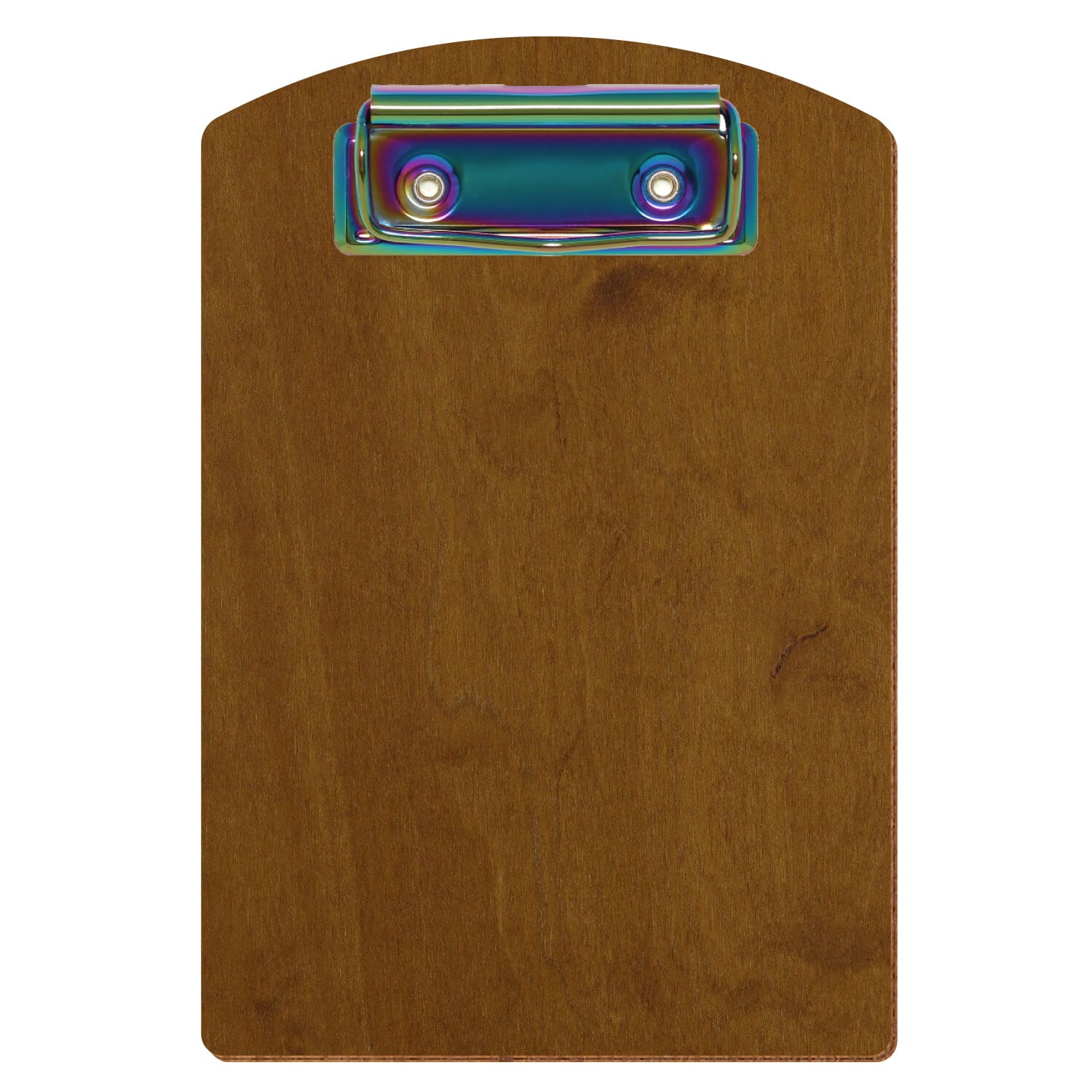 Klemmbrett Segmentform Teak A6 hochkant Bügelklemme Regenbogen