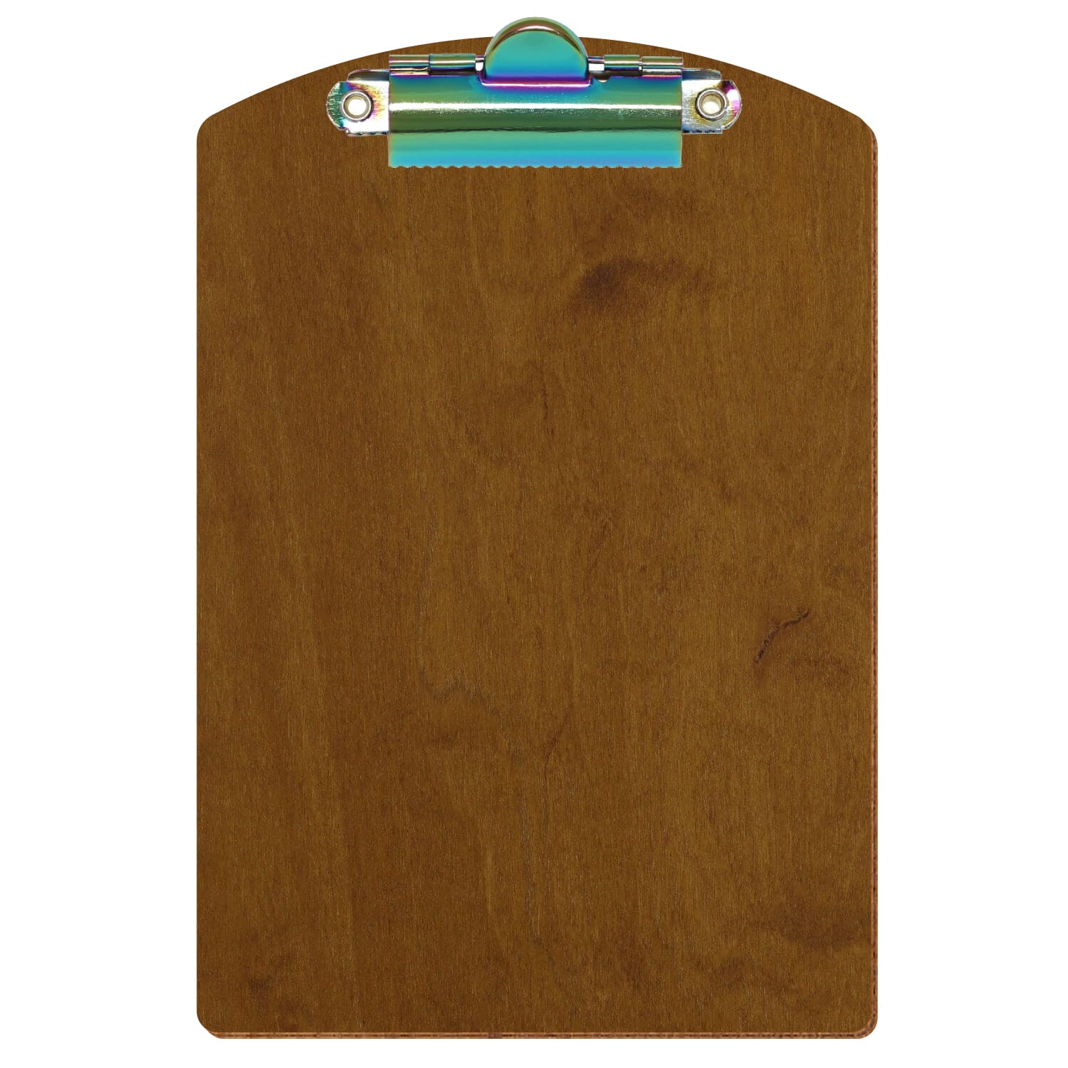 Klemmbrett Segmentform Teak A6 hochkant Zahnklemme Regenbogen