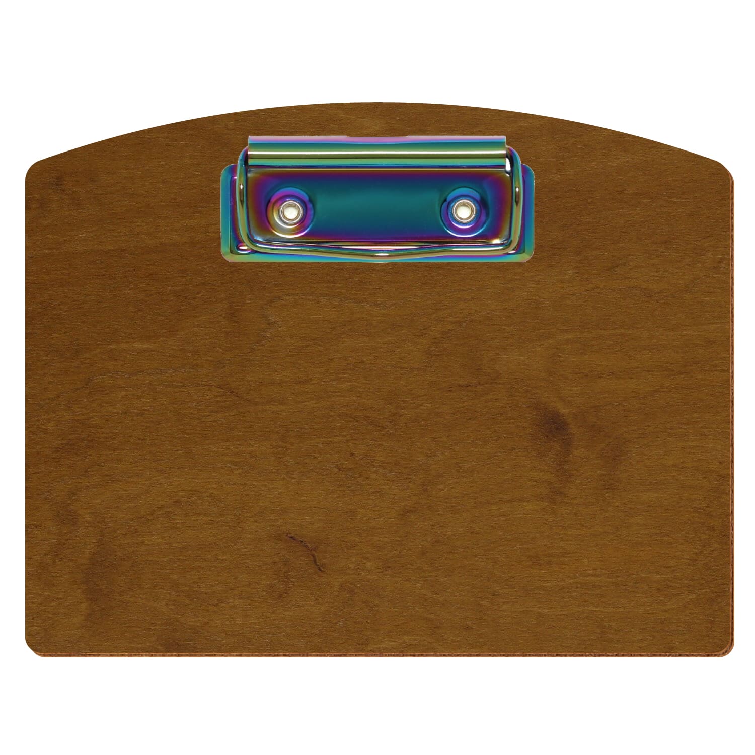 Klemmbrett Segmentform Teak A6 querkant Bügelklemme Regenbogen