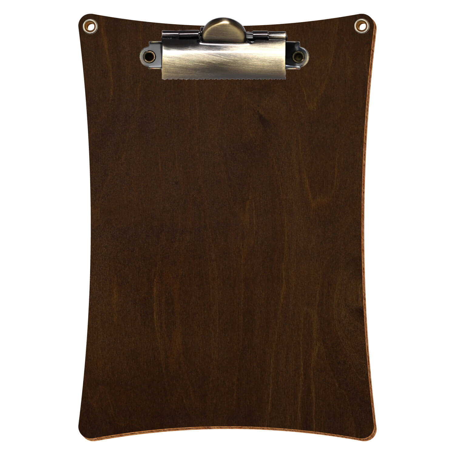 Klemmbrett konkav mit 2 Ösen Kastanie A6 hochkant Zahnklemme antik