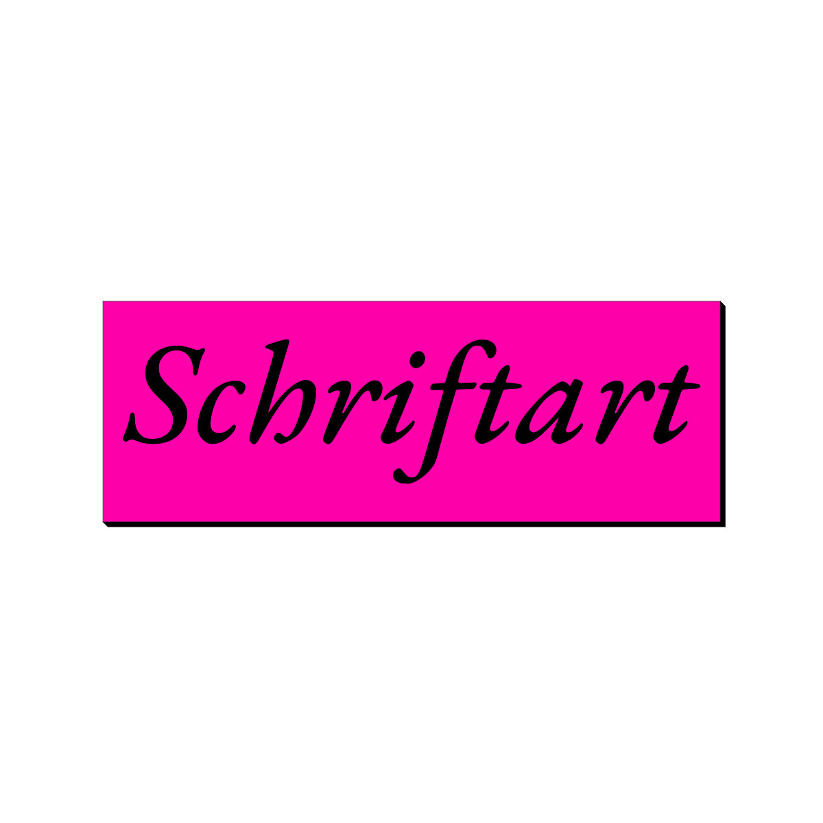 Schwarze Kursivschrift auf leuchtendem Pink – Schriftart-Auswahl für Briefkasten-Namensschild mit Lasergravur