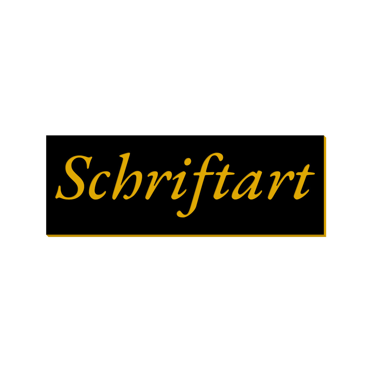 Schwarzes Briefkasten-Namensschild mit goldener Schrift in kursiver Schriftart