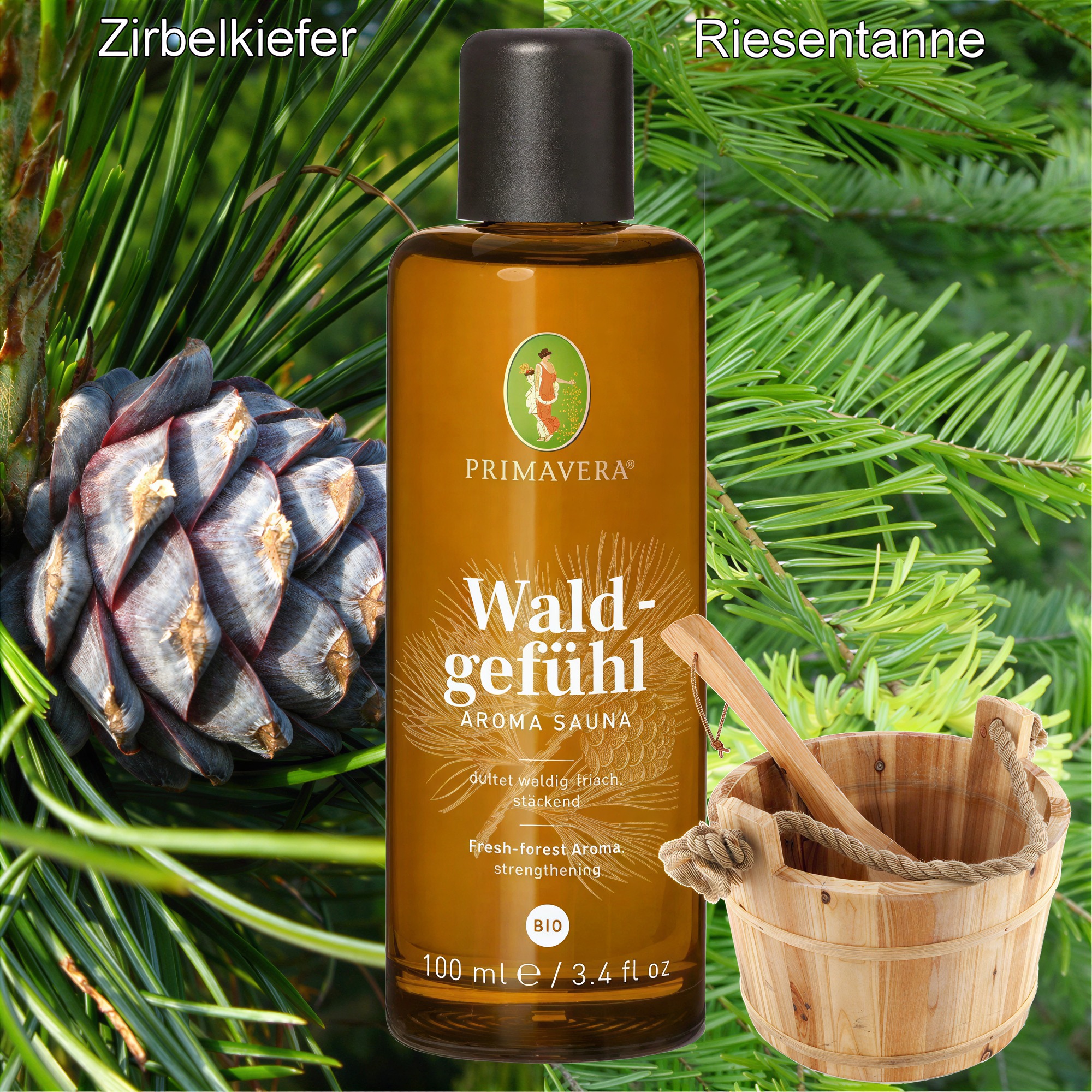 Primavera Saunaduft – Bio-Aufgusskonzentrat, 100 ml – Waldgefühl Bio