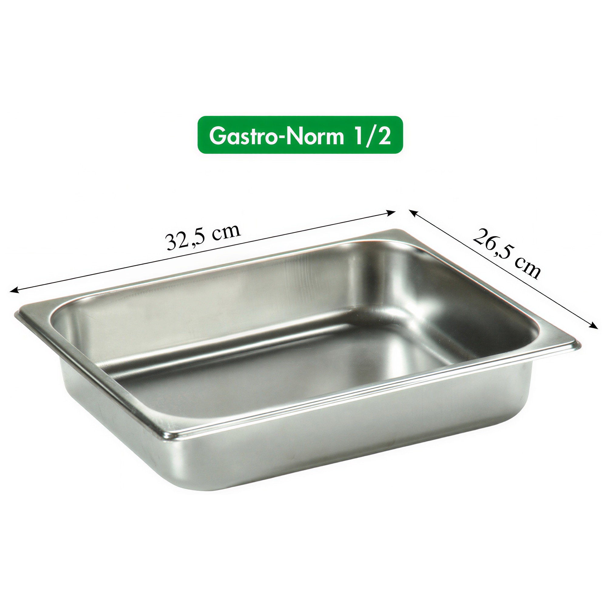 Auffangschale aus Edelstahl mit Maßangaben