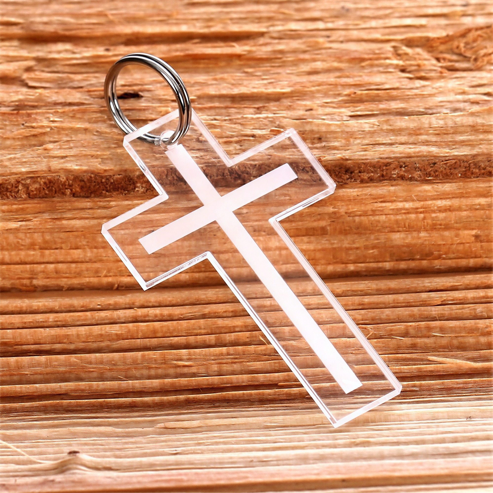 Acrylglas Kreuz Anhänger, Schlüsselanhänger - Kreuz 3