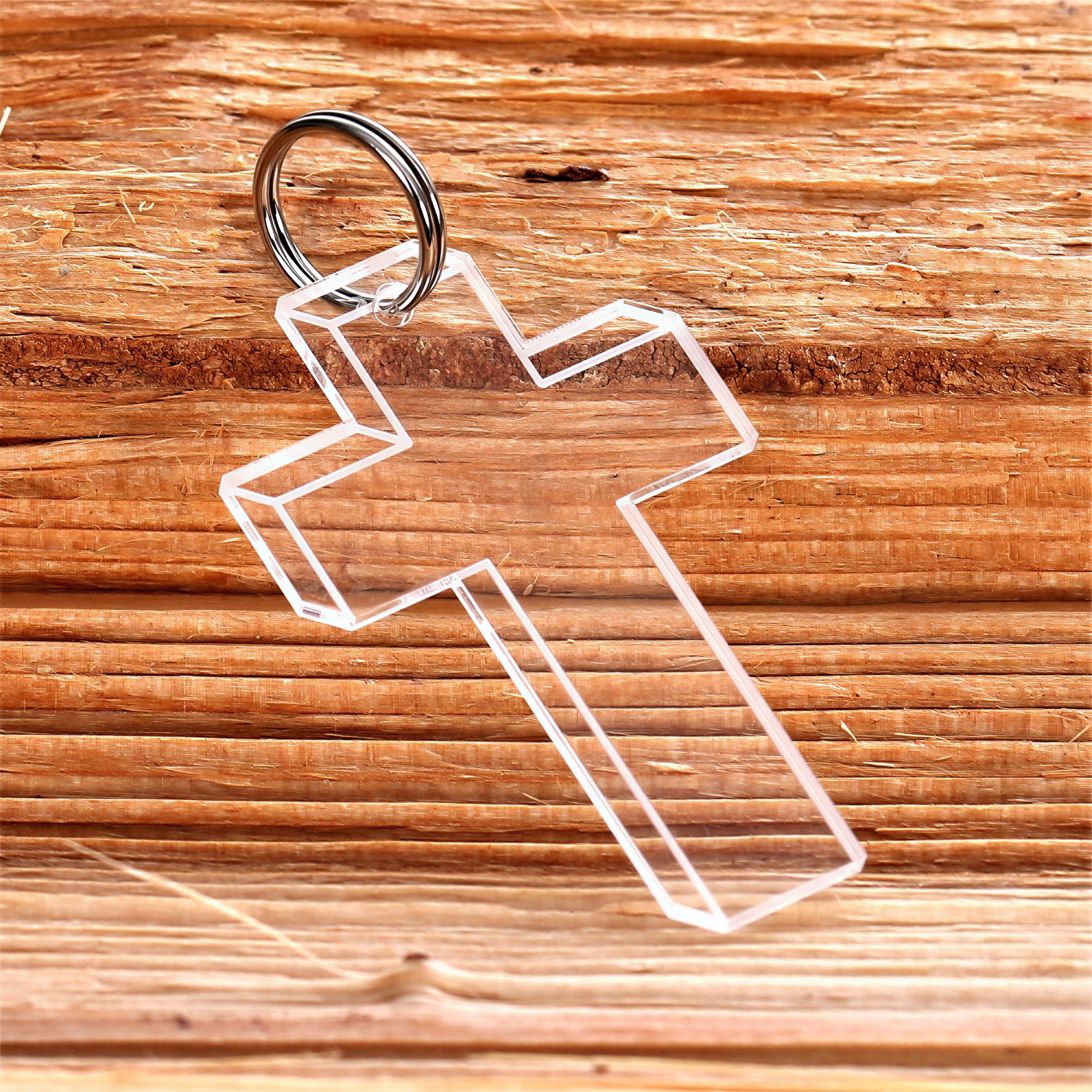 Acrylglas Kreuz Anhänger, Schlüsselanhänger - Kreuz 6