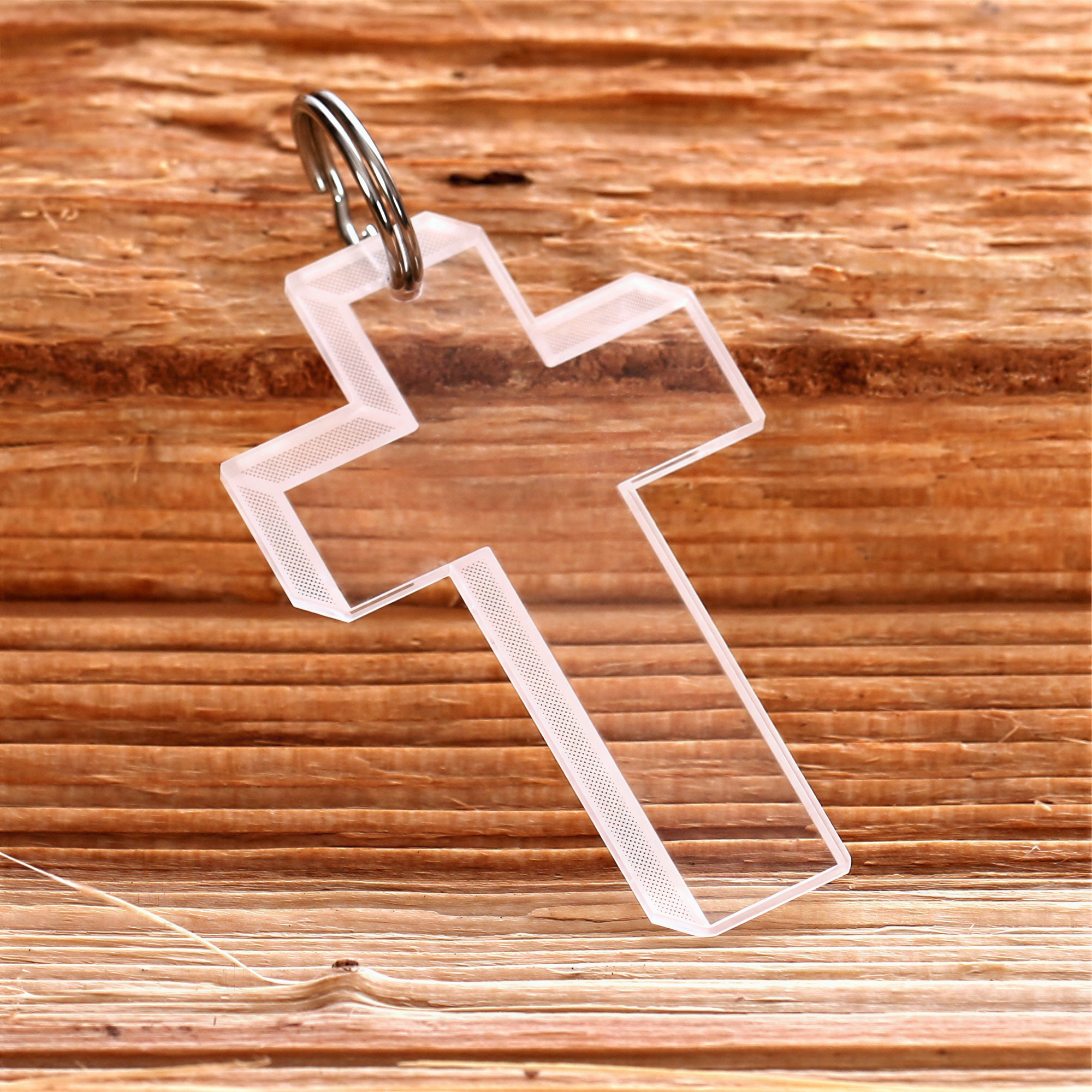 Acrylglas Kreuz Anhänger, Schlüsselanhänger - Kreuz 7