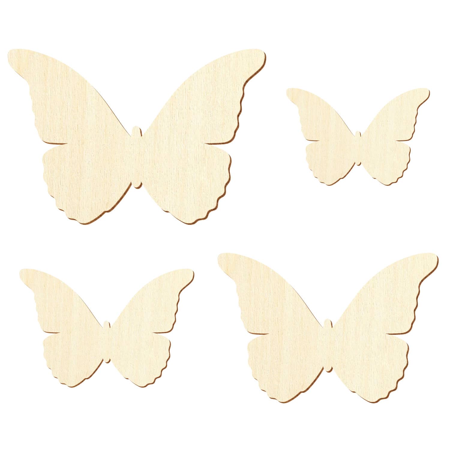 Schmetterling-Silhouette aus Sperrholz in vier verschiedenen Größen
