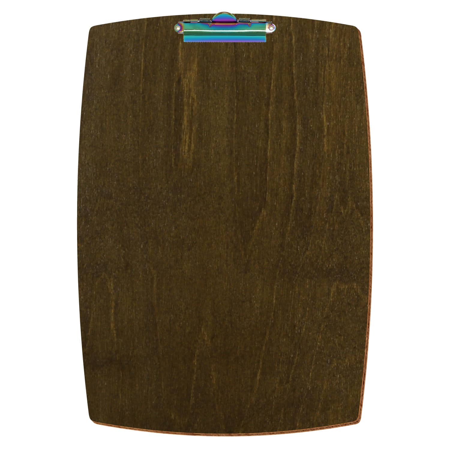 Bütic Holz-Klemmbrett konvex in der Farbe Haselnuss in A3 hochkant mit Regenbogen Zahnklemme