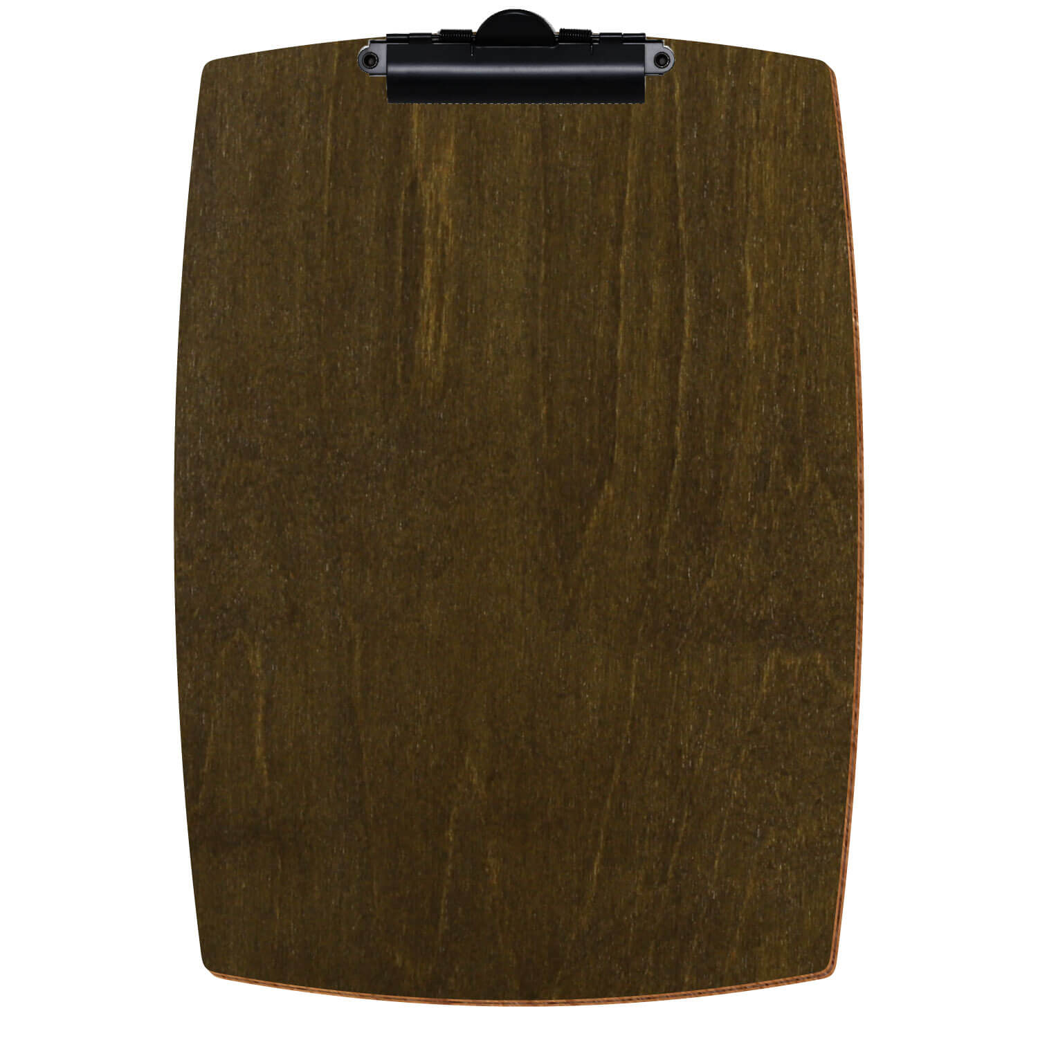 Bütic Holz-Klemmbrett konvex in der Farbe Haselnuss in A4 hochkant mit schwarzer Zahnklemme