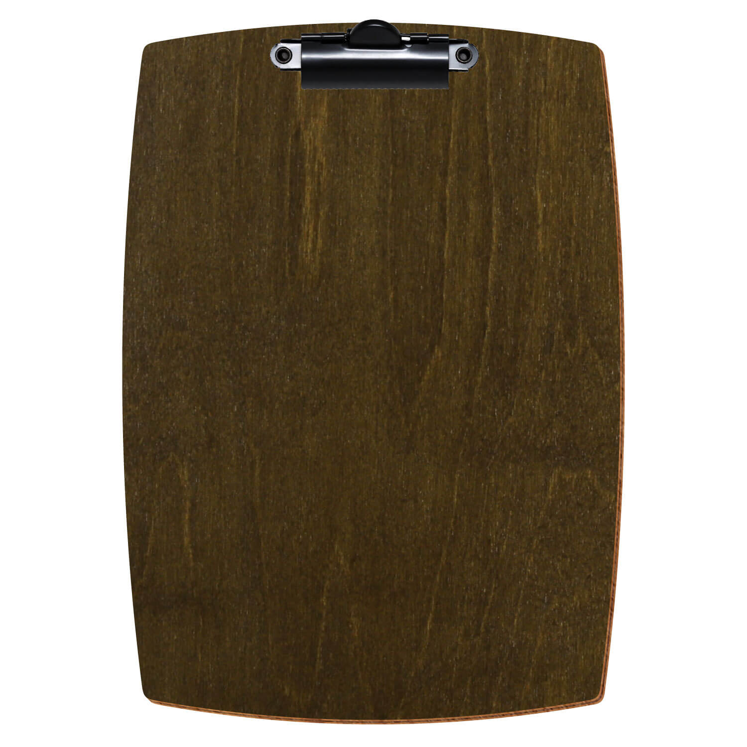 Bütic Holz-Klemmbrett konvex in der Farbe Haselnuss in A5 hochkant mit schwarzer Zahnklemme