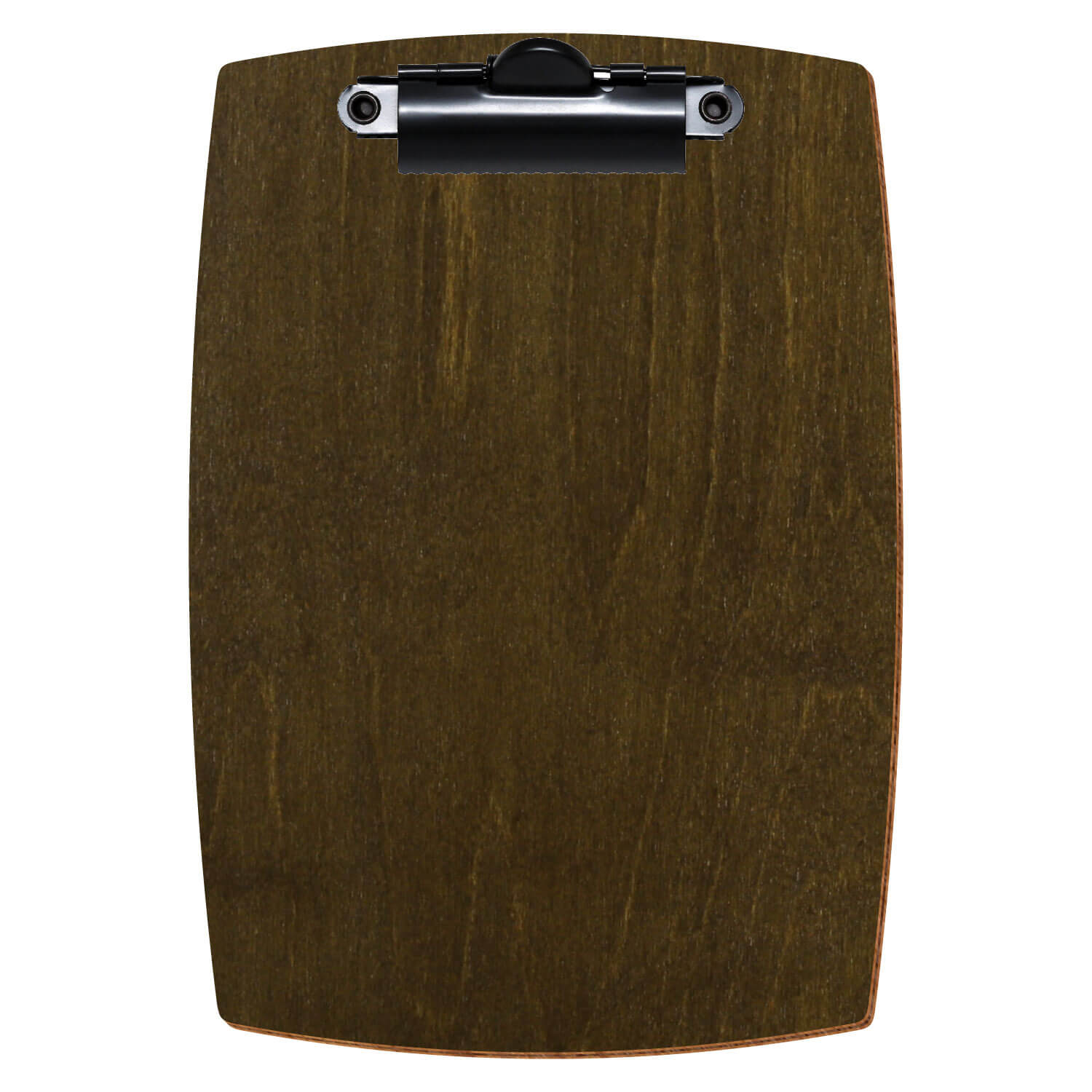 Bütic Holz-Klemmbrett konvex in der Farbe Haselnuss in A6 hochkant mit schwarzer Zahnklemme