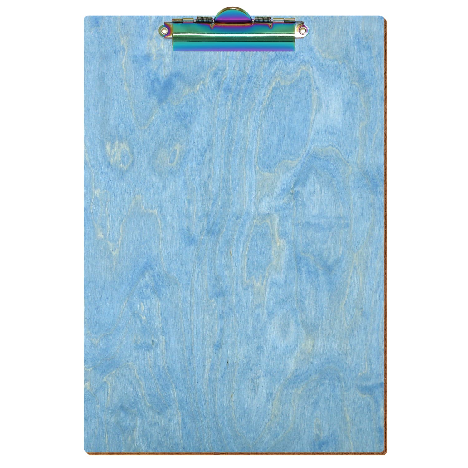 Klemmbrett Standardform Hellblau A4 hochkant Zahnklemme Regenbogen