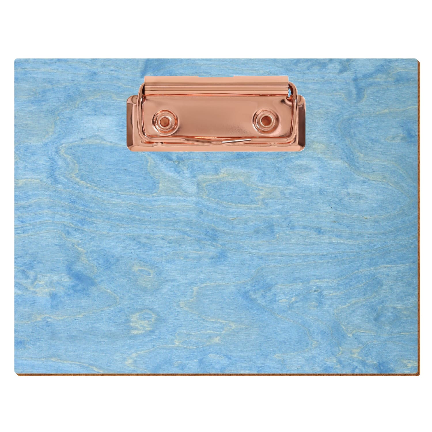 Klemmbrett Standardform Hellblau A6 querkant Bügelklemme roségold