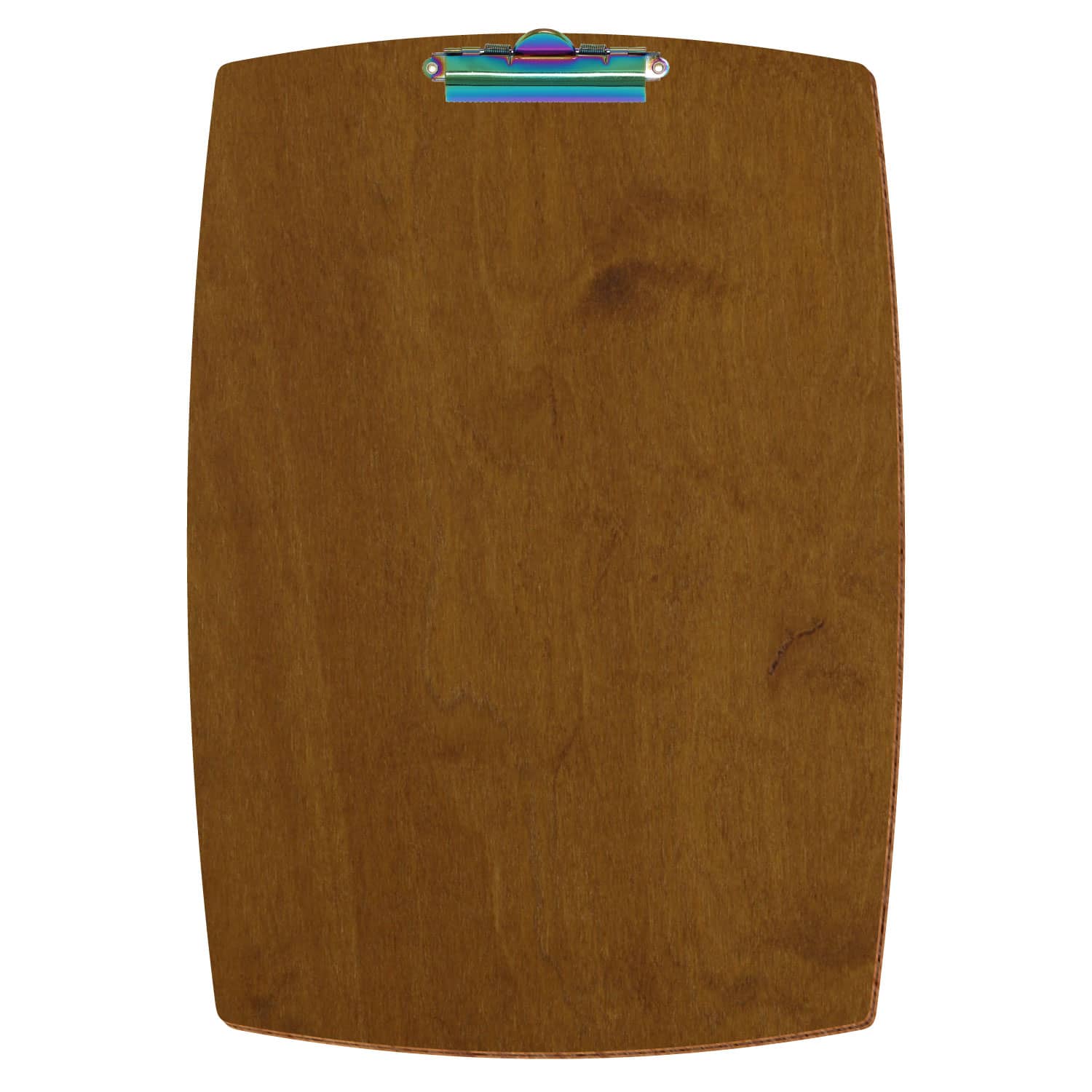 Klemmbrett konvex Teak A3 hochkant Zahnklemme Regenbogen