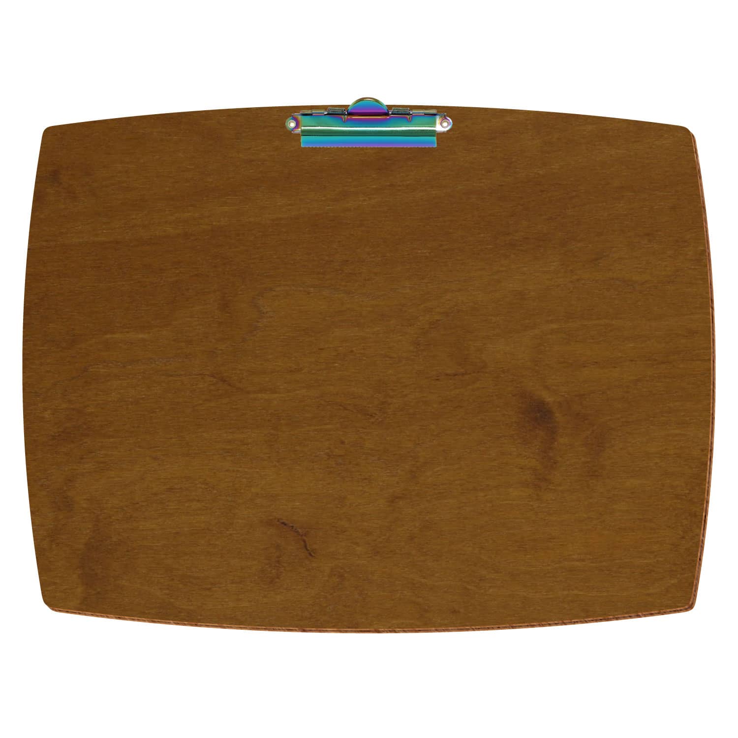 Klemmbrett konvex Teak A3 querkant Zahnklemme Regenbogen