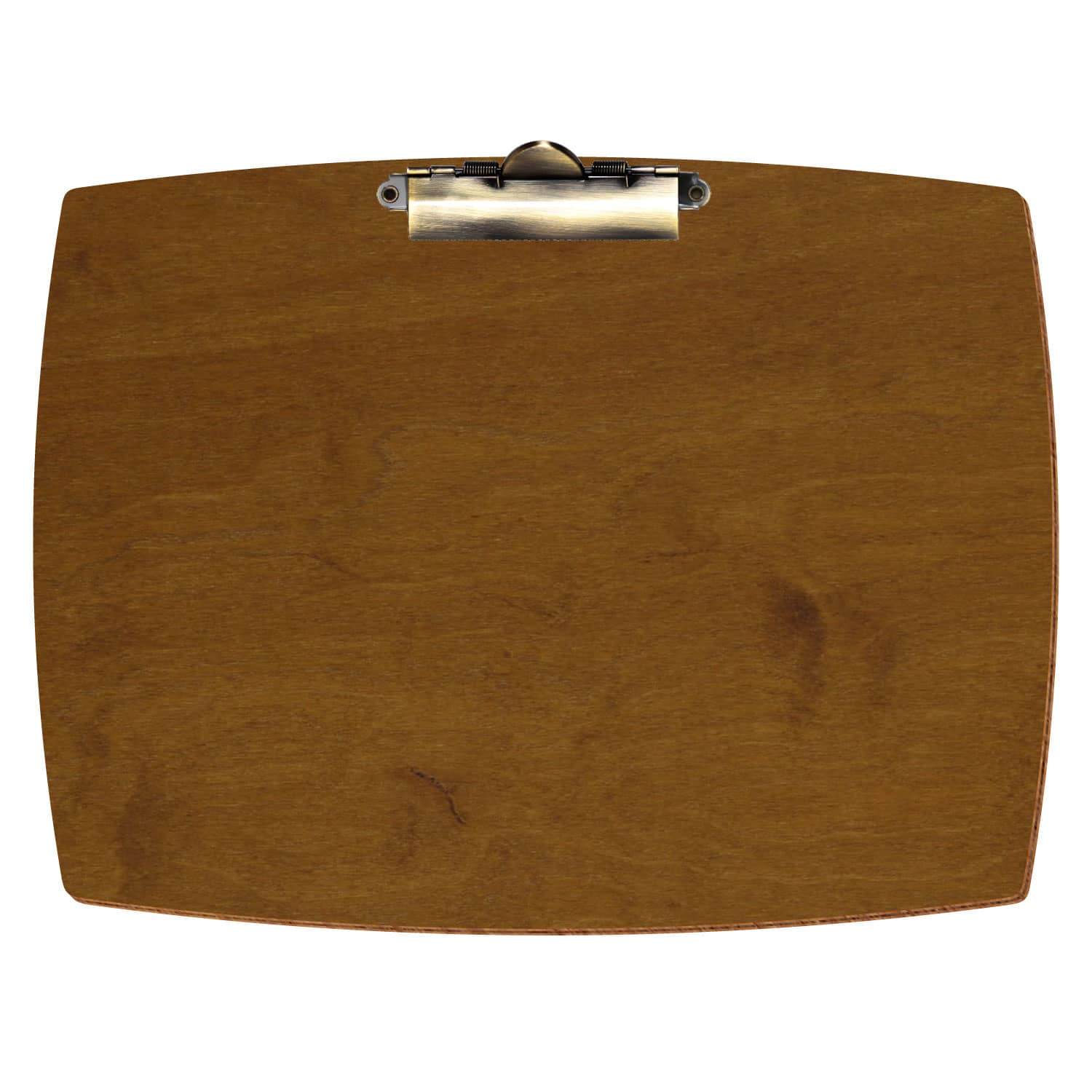 Klemmbrett konvex Teak A4 querkant Zahnklemme antik