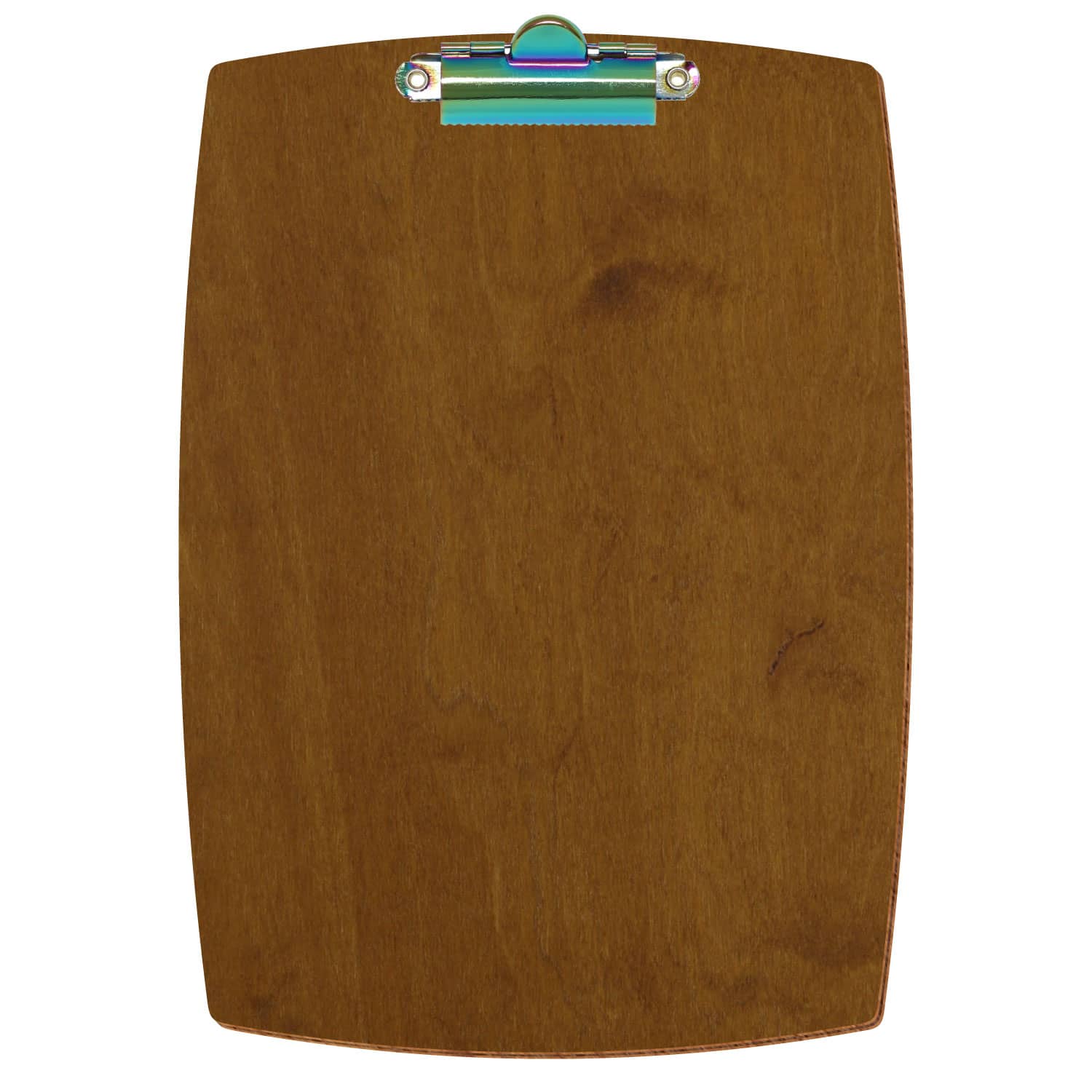 Klemmbrett konvex Teak A5 hochkant Zahnklemme Regenbogen