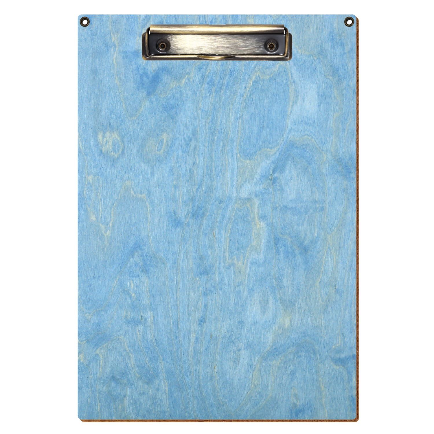 Klemmbrett Standardform Hellblau mit 2 Ösen A4 hochkant Bügelklemme antik