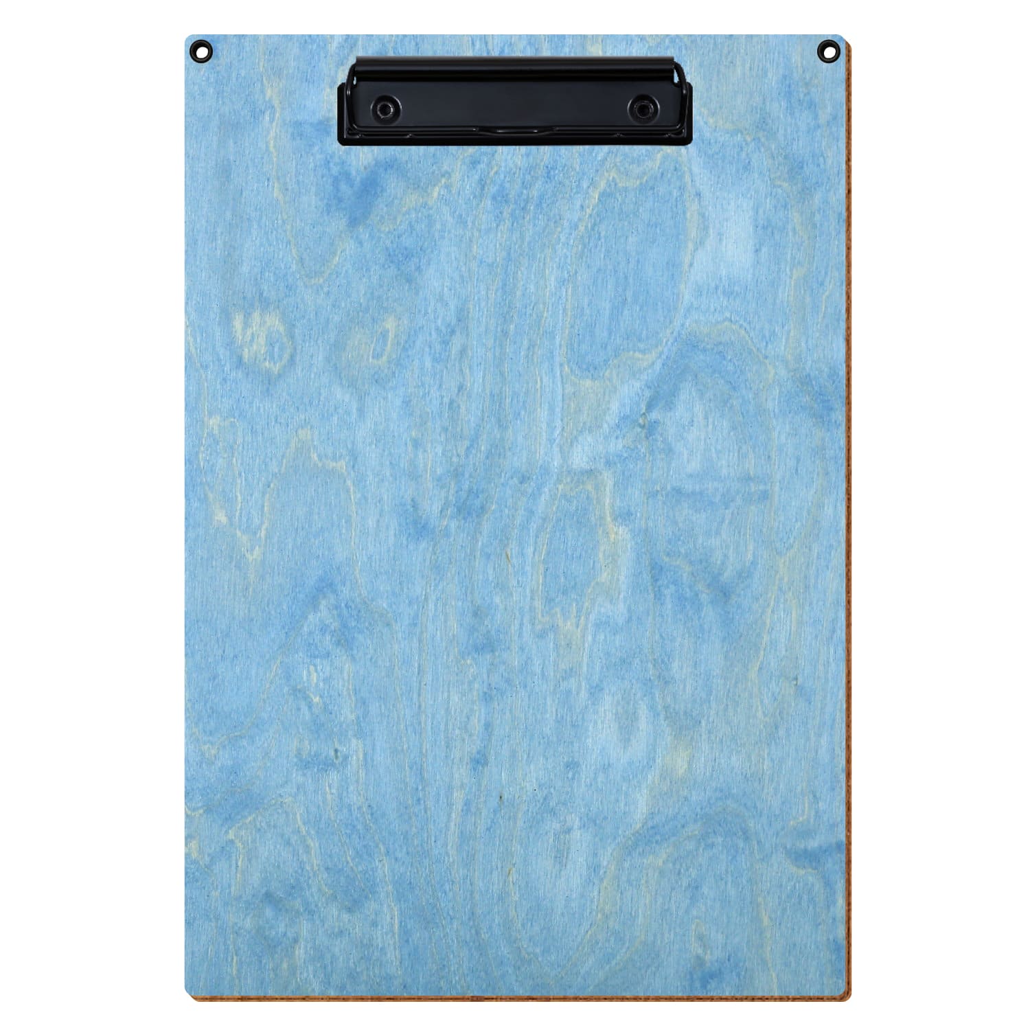 Klemmbrett Standardform Hellblau mit 2 Ösen A4 hochkant Bügelklemme schwarz