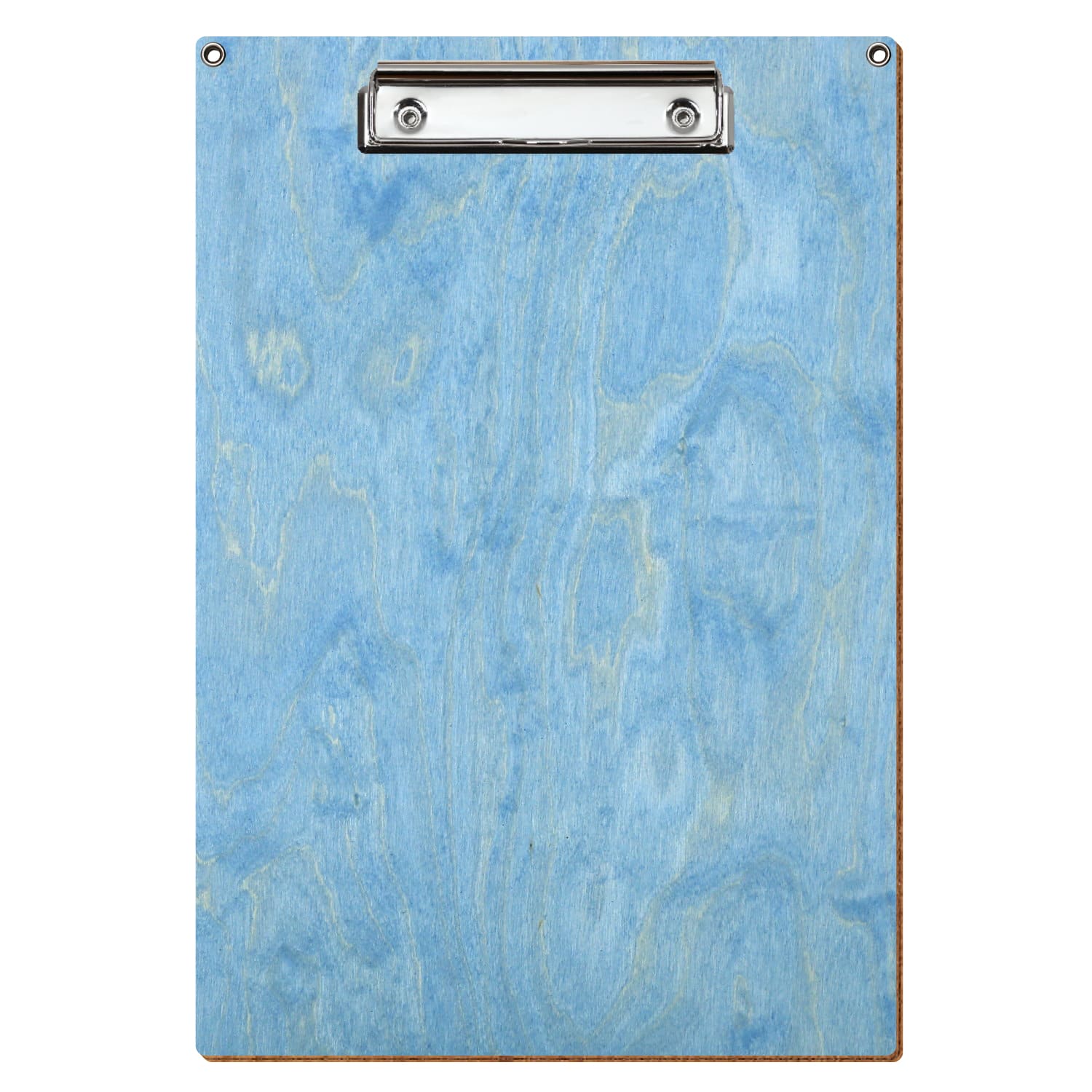 Klemmbrett Standardform Hellblau mit 2 Ösen A4 hochkant Bügelklemme silber