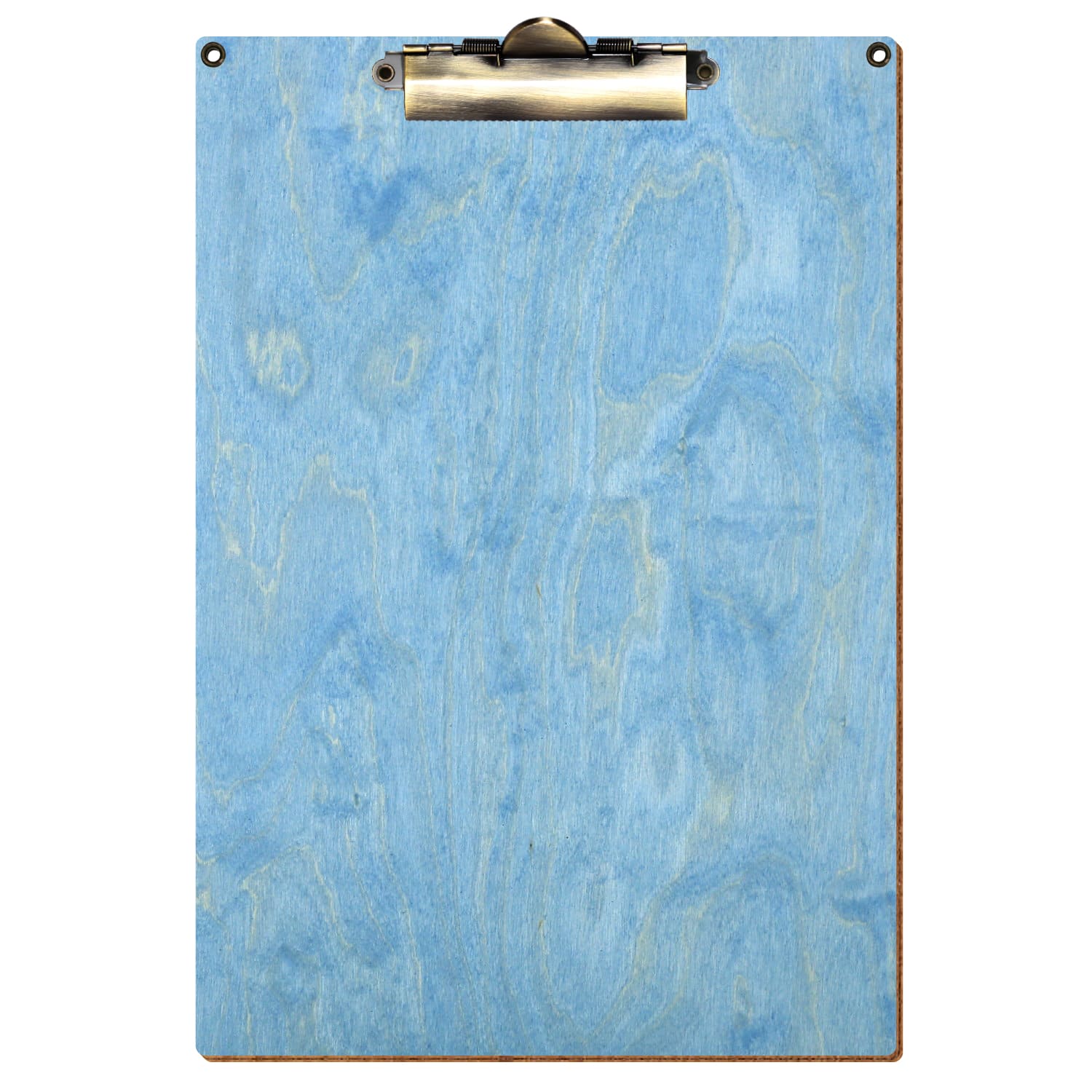 Klemmbrett Standardform Hellblau mit 2 Ösen A4 hochkant Zahnklemme antik