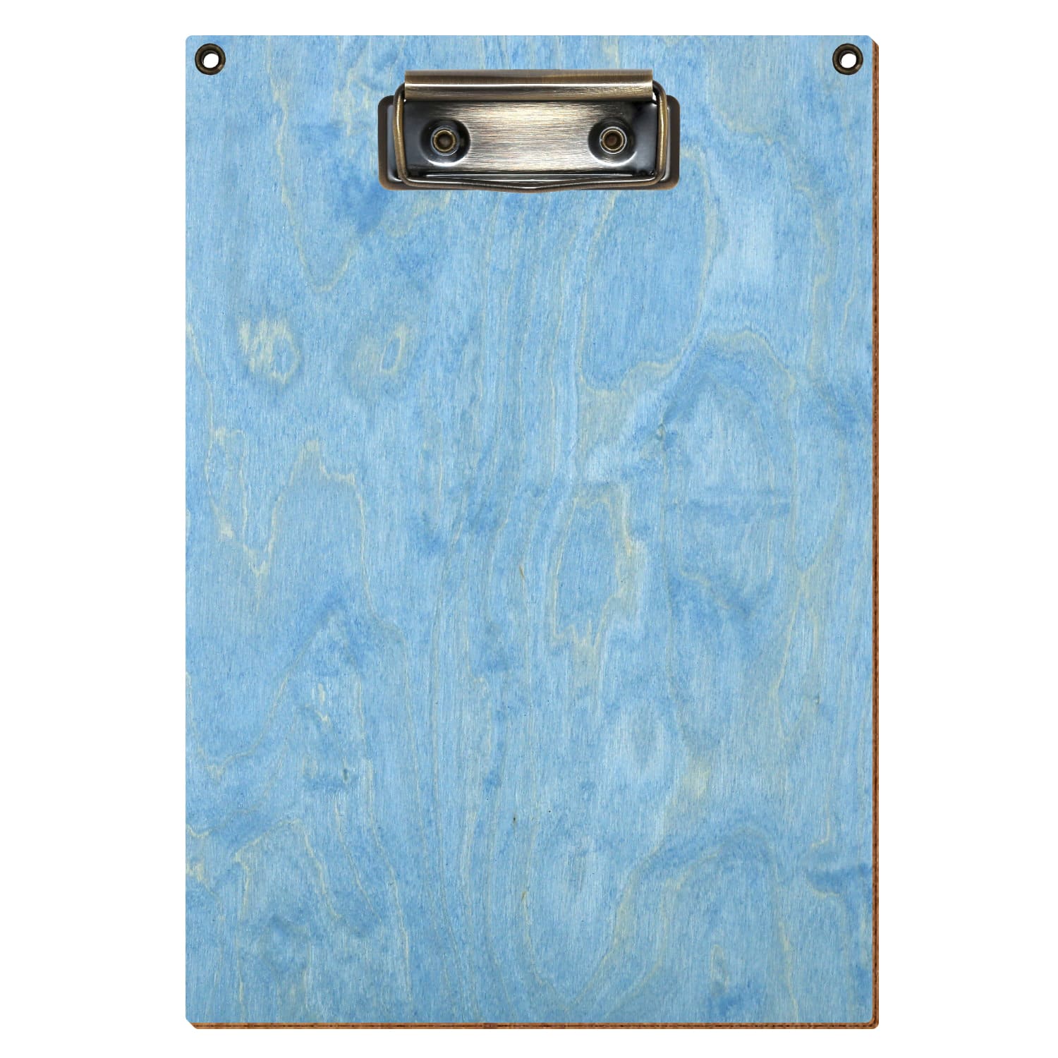 Klemmbrett Standardform Hellblau mit 2 Ösen A5 hochkant Bügelklemme antik